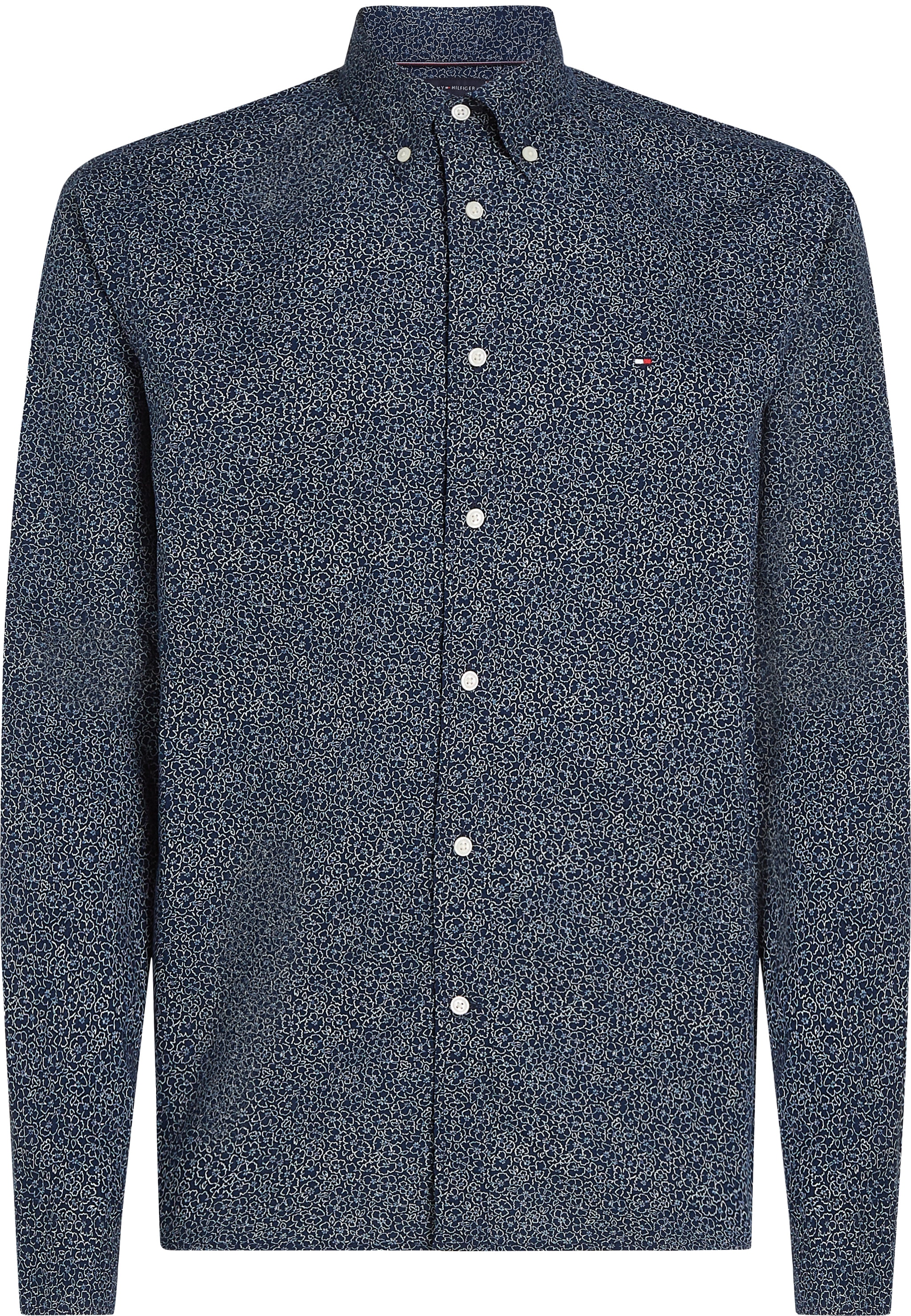 Tommy Hilfiger Big & Tall Langarmhemd »BT-FLX POPLIN LINR FLORAL S-B«, in Grossen Grössen, Logostickerei