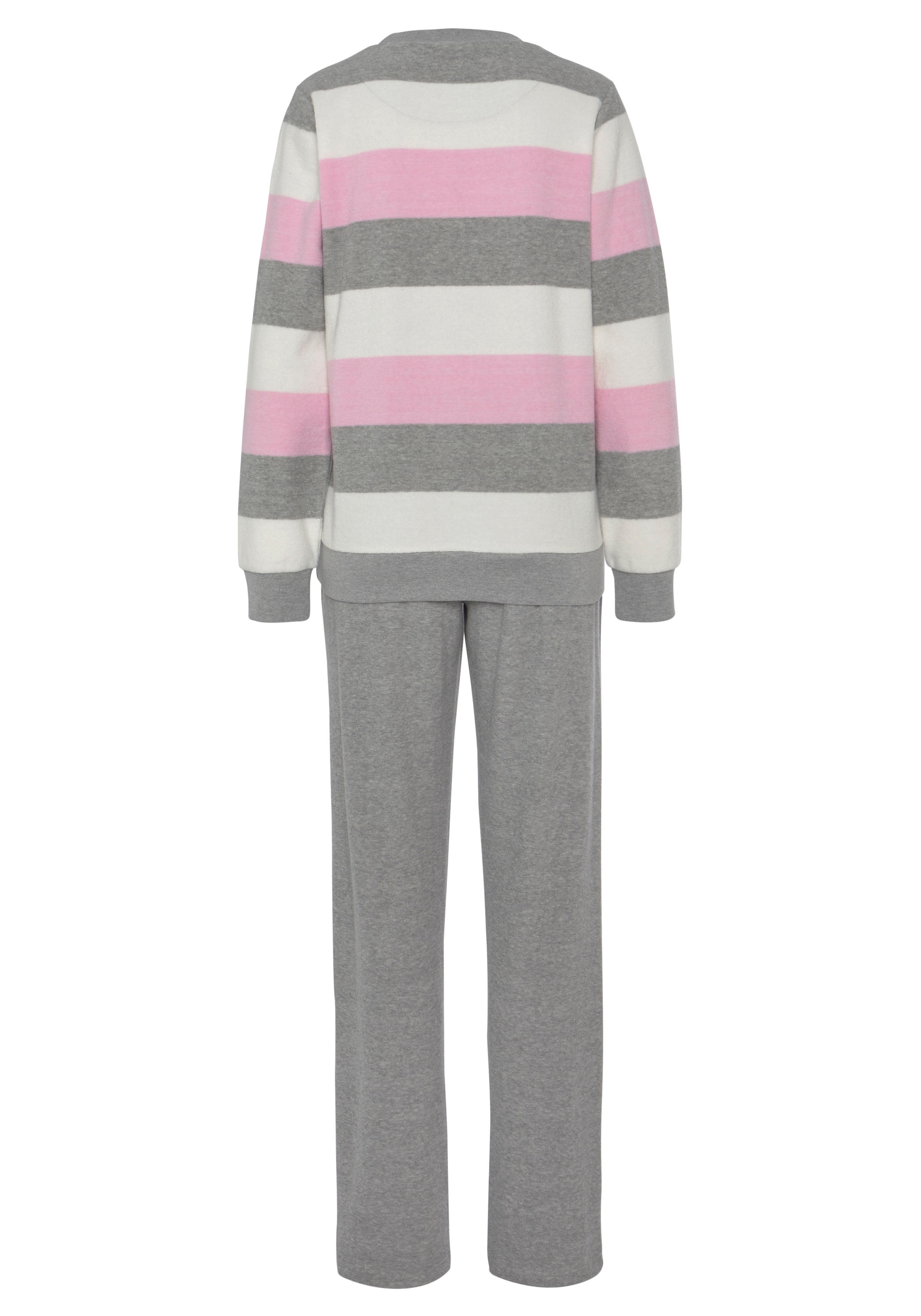 Vivance Dreams Pyjama 2-teilig, 2 tlg. aus weichem Frottée und mit Colorblock Streifen