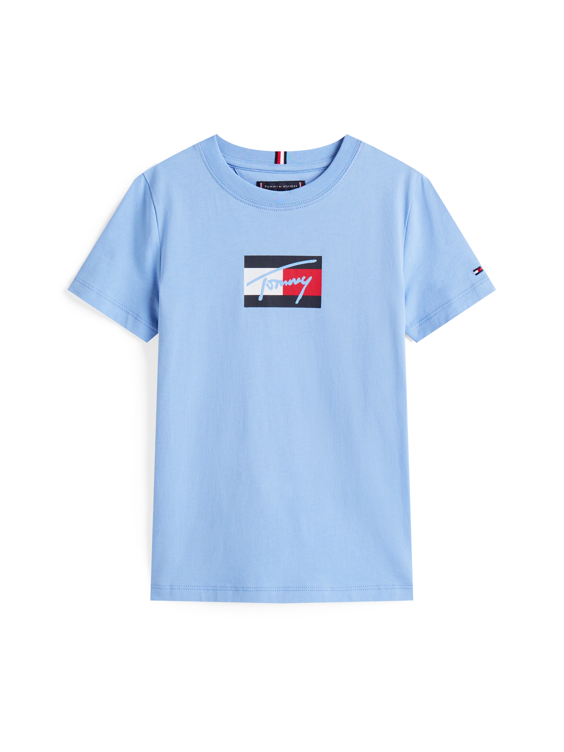 Tommy Hilfiger T-Shirt »TOMMY SCRIPT FLAG PRINT TEE SS«, für Kinder bis 16 Jahre, mit Logo-Print