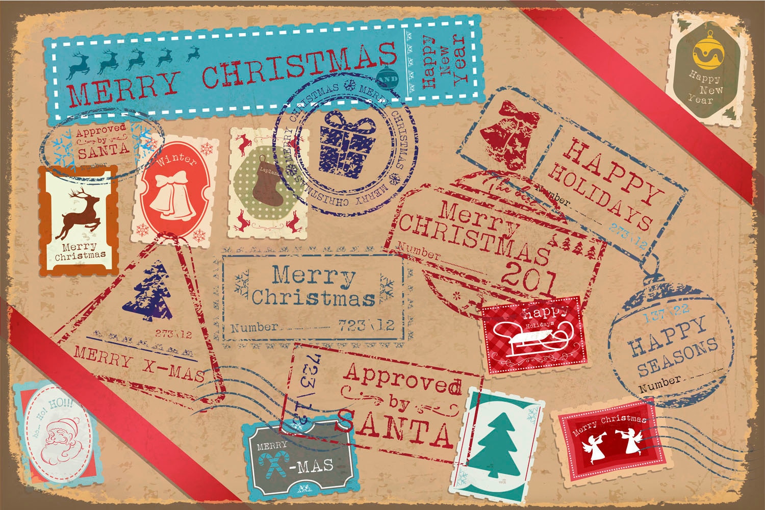 queence Metallbild »Christmas Card« Schriftzug | Schriftzüge | Weihnachten 1 Stk. tlg. Stahlschilder