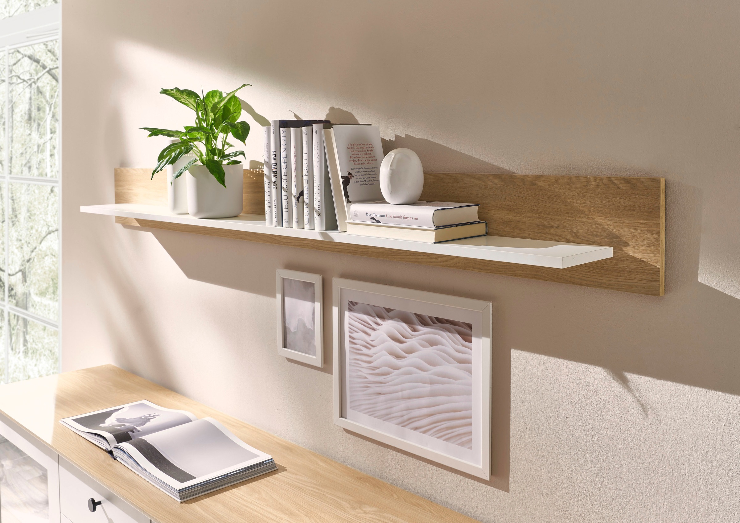 Image of GOODproduct Wandboard "Brest, Wandregal im Landhausstil, Hängeregal mit Ablagefläche" vielseitig einsetzbar, zeitlos, 180 cm breit