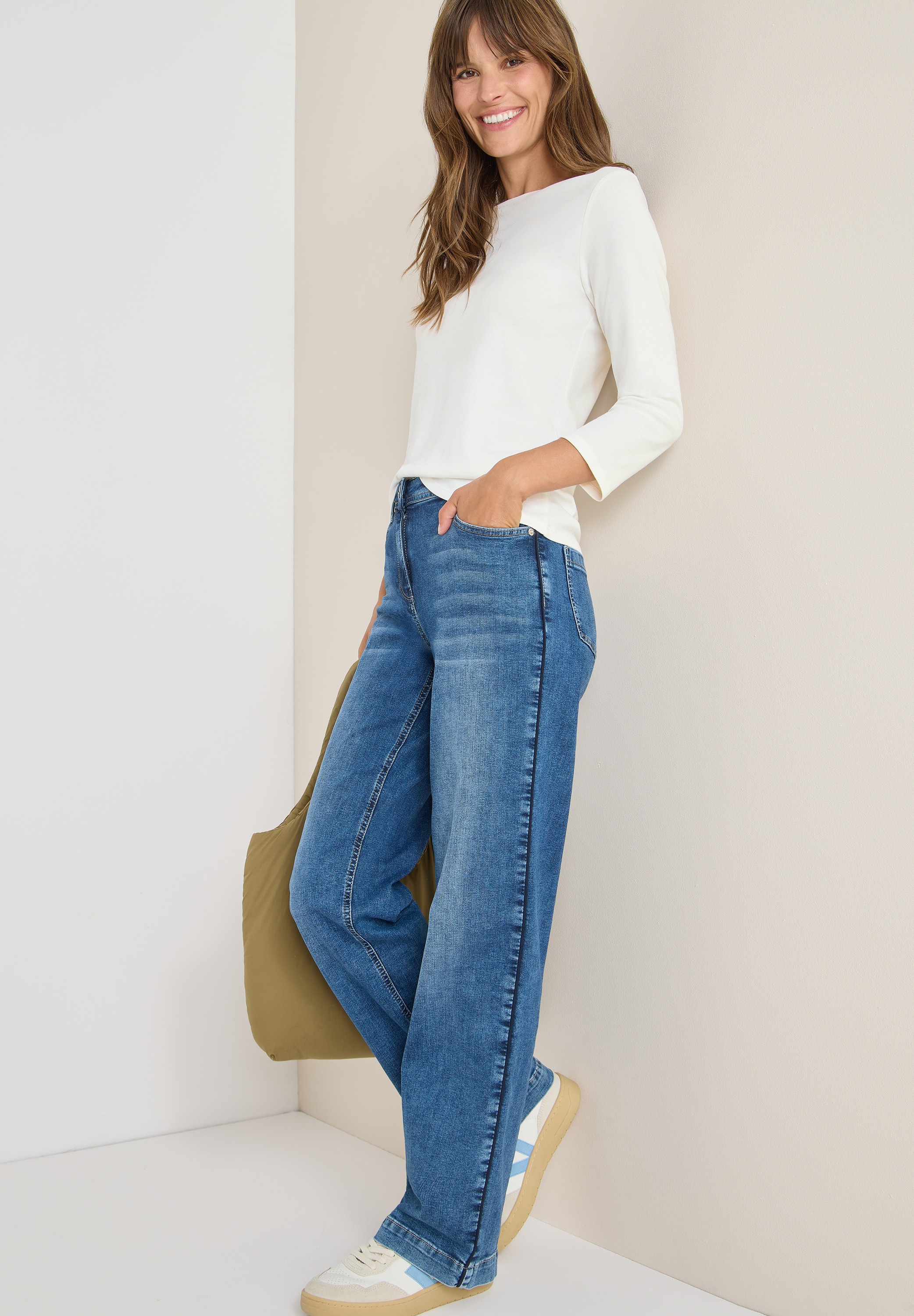 Cecil T-shirt à manches 3/4 mit U-Boot-Ausschnitt