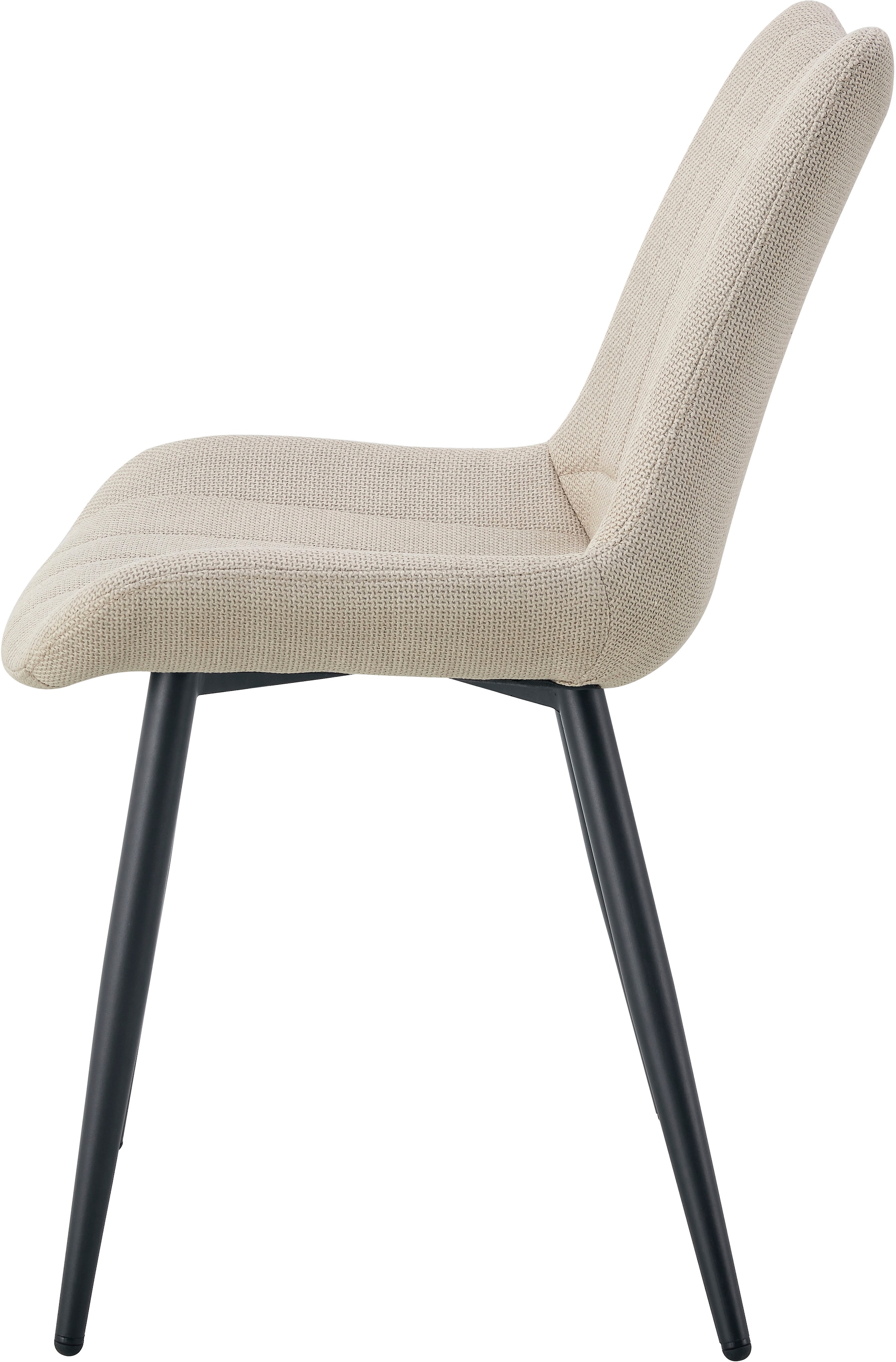 Home affaire Esszimmerstuhl »DAWSON, 2er Set, mit Metallgestell in matt schwarz« (Set) 2 Stk.in verschiedenen Farben, Belsatbarkeit pro Stuhl 120 kg