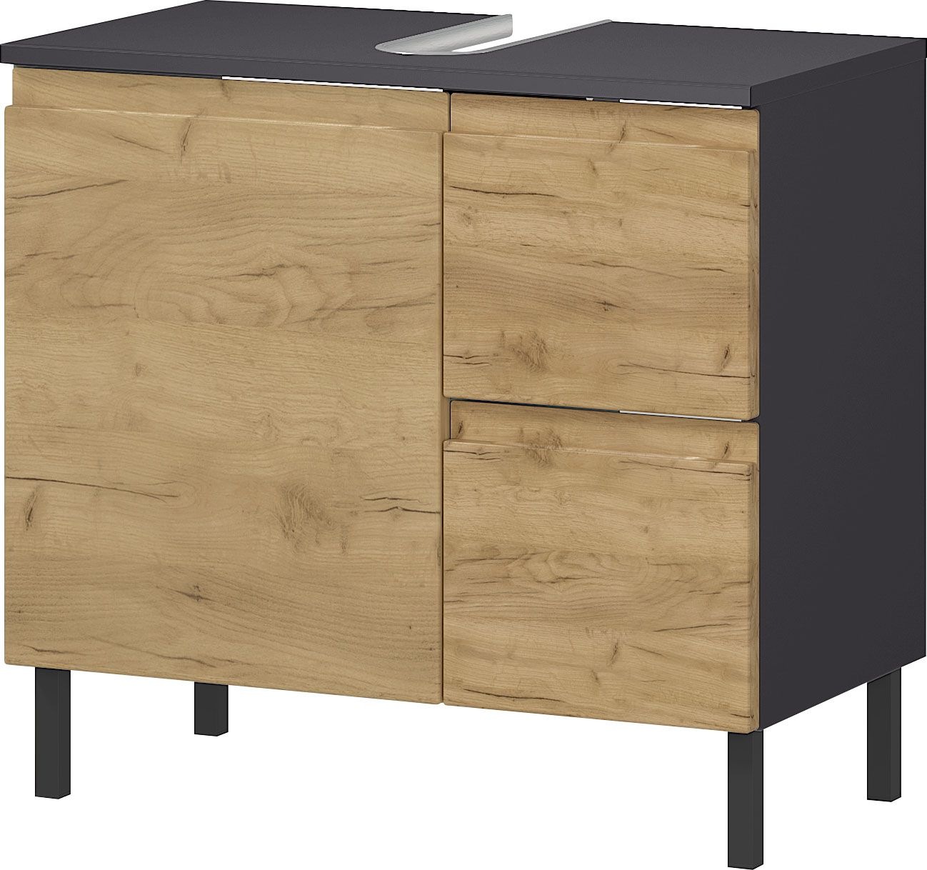 Image of GERMANIA Waschbeckenunterschrank »Scantic«, Breite 60 cm, Badezimmerschrank, verstellbarer Einlegeboden, Türdämpfung, grifflose Optik, MDF-Fronten bei Ackermann Versand Schweiz