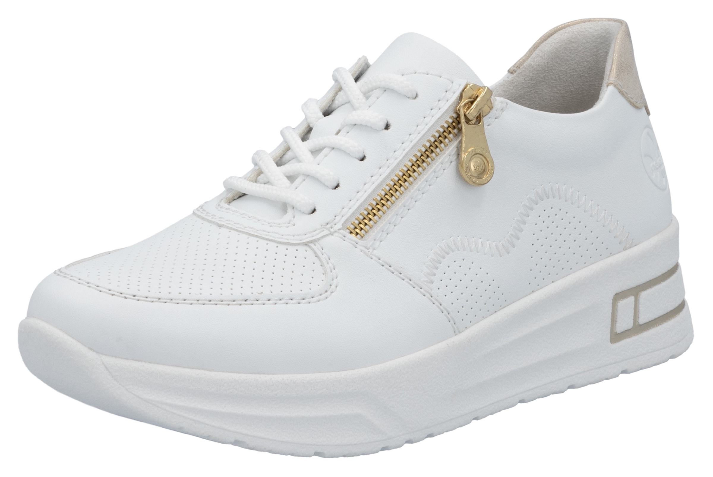 Image of Rieker Plateausneaker, Halbschuh, Schnürschuh, Freizeitsneaker mit Reissverschluss