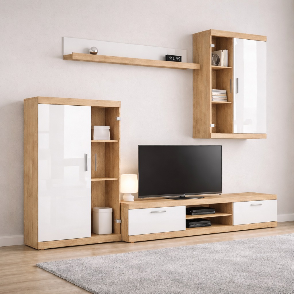 Image of GOODproduct Wohnwand "Cleo 2, Anbauwand, Wohnkombination, Wohnzimmer-Set" 4 Stk. tlg.