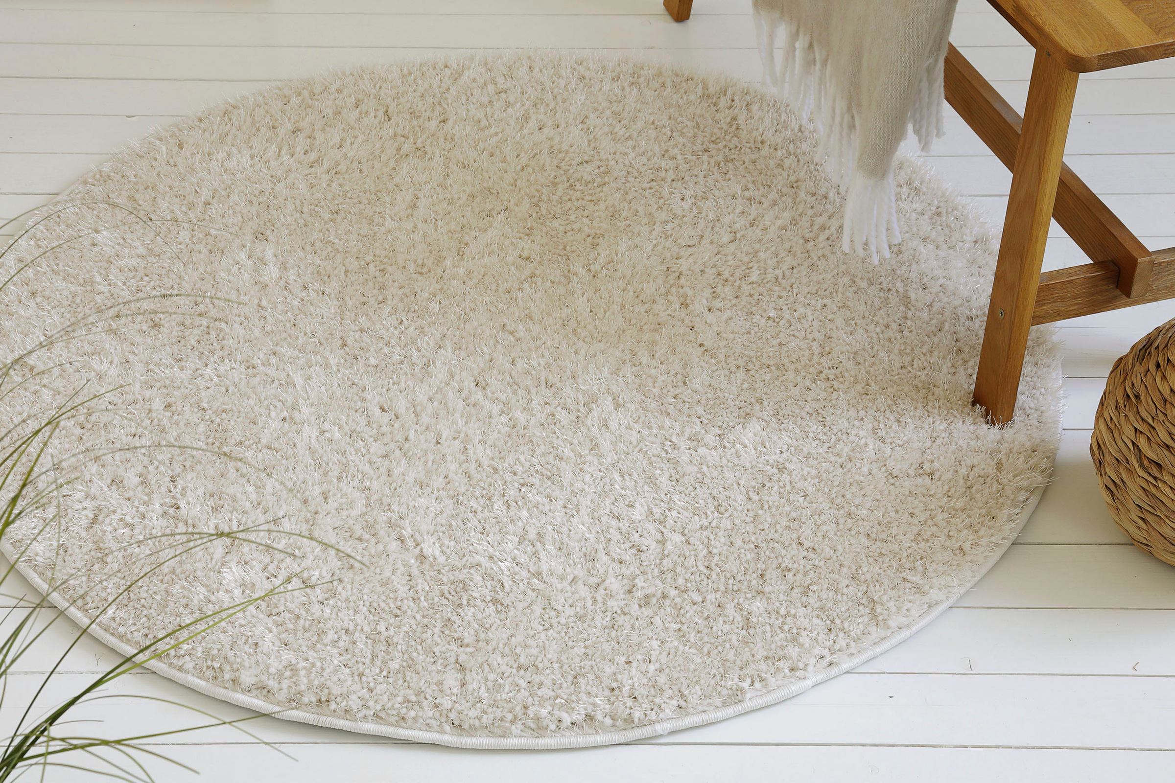 Image of GOODproduct Hochflor-Teppich "Nickolas, auch als Läufer erhältlich" rund 30 mm Höhe Langflor, Shaggy, weicher Hochflor, uni farben, mit Glanz, Wohnzimmer
