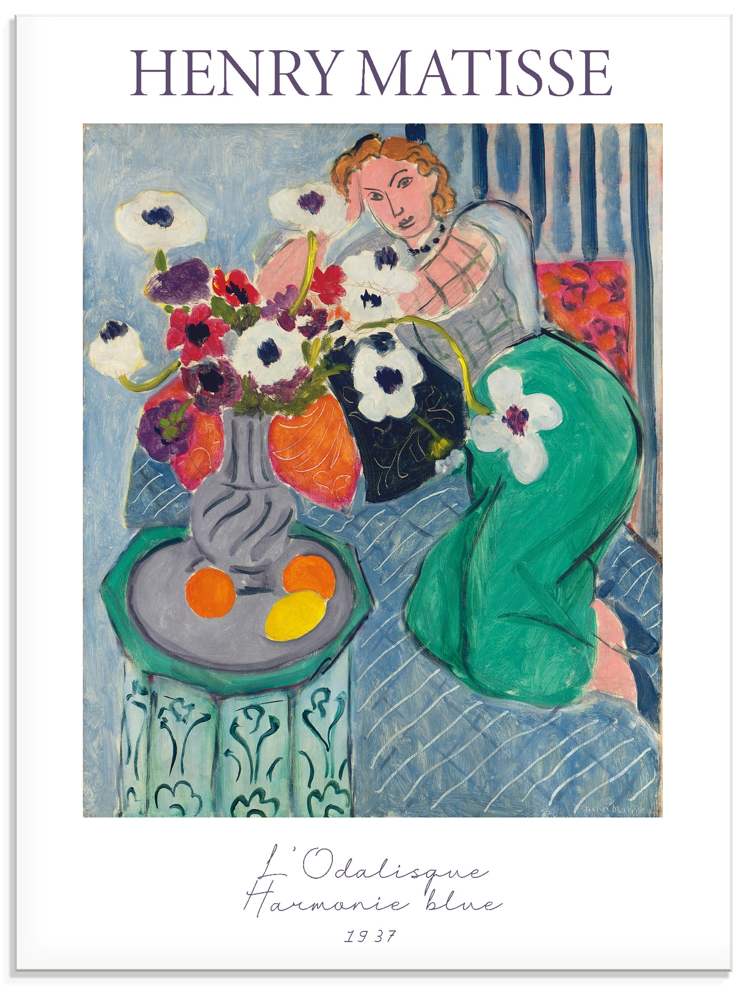 Image of Artland Glasbild "LOdalisque, Harmonie blue. 1937" Arrangements 1 Stk. tlg. in verschiedenen Grössen