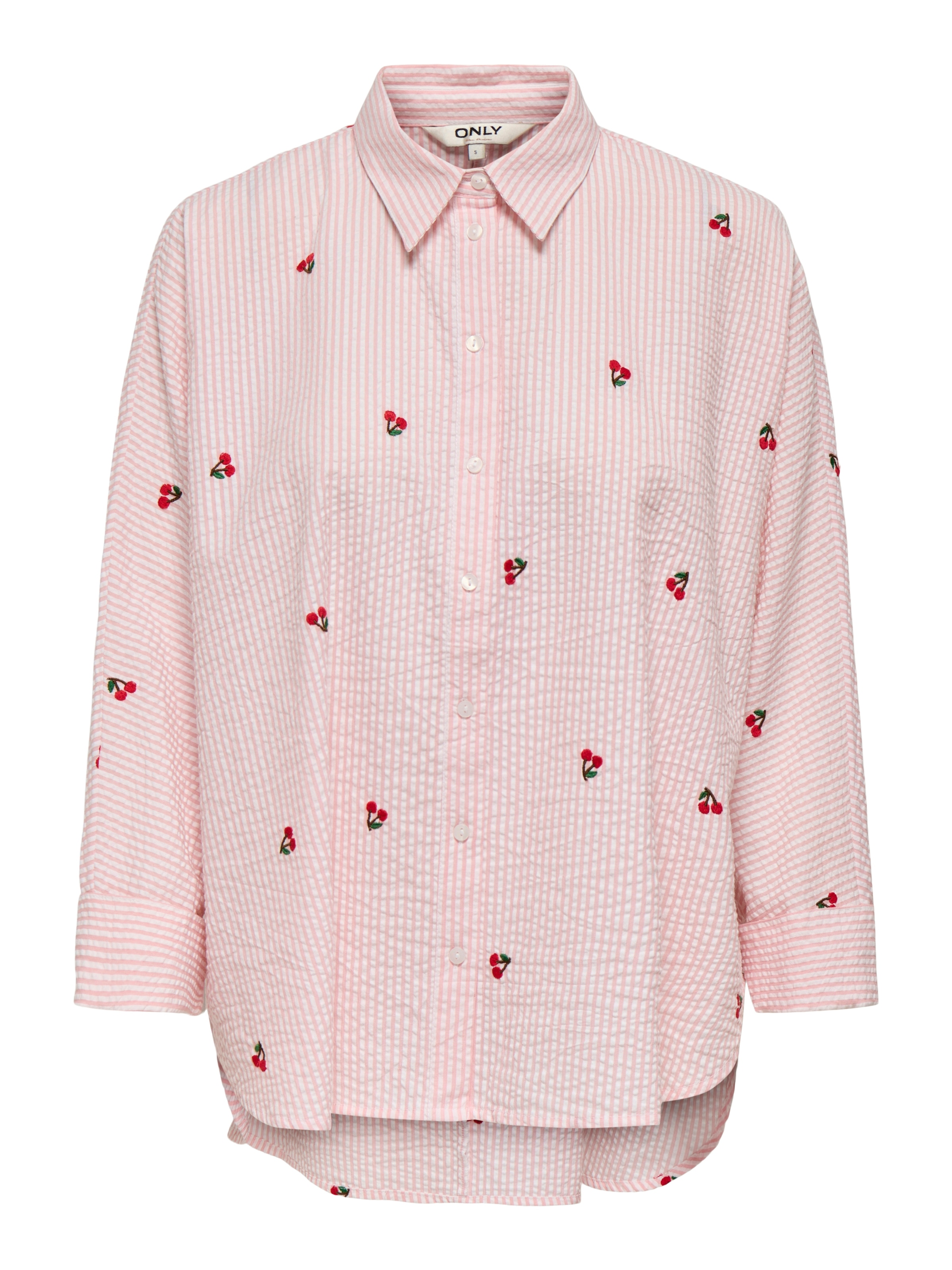 Image of ONLY CARMAKOMA Druckbluse "CARNEW LINA GRACE L/S CHERRY SHIRT WVN"