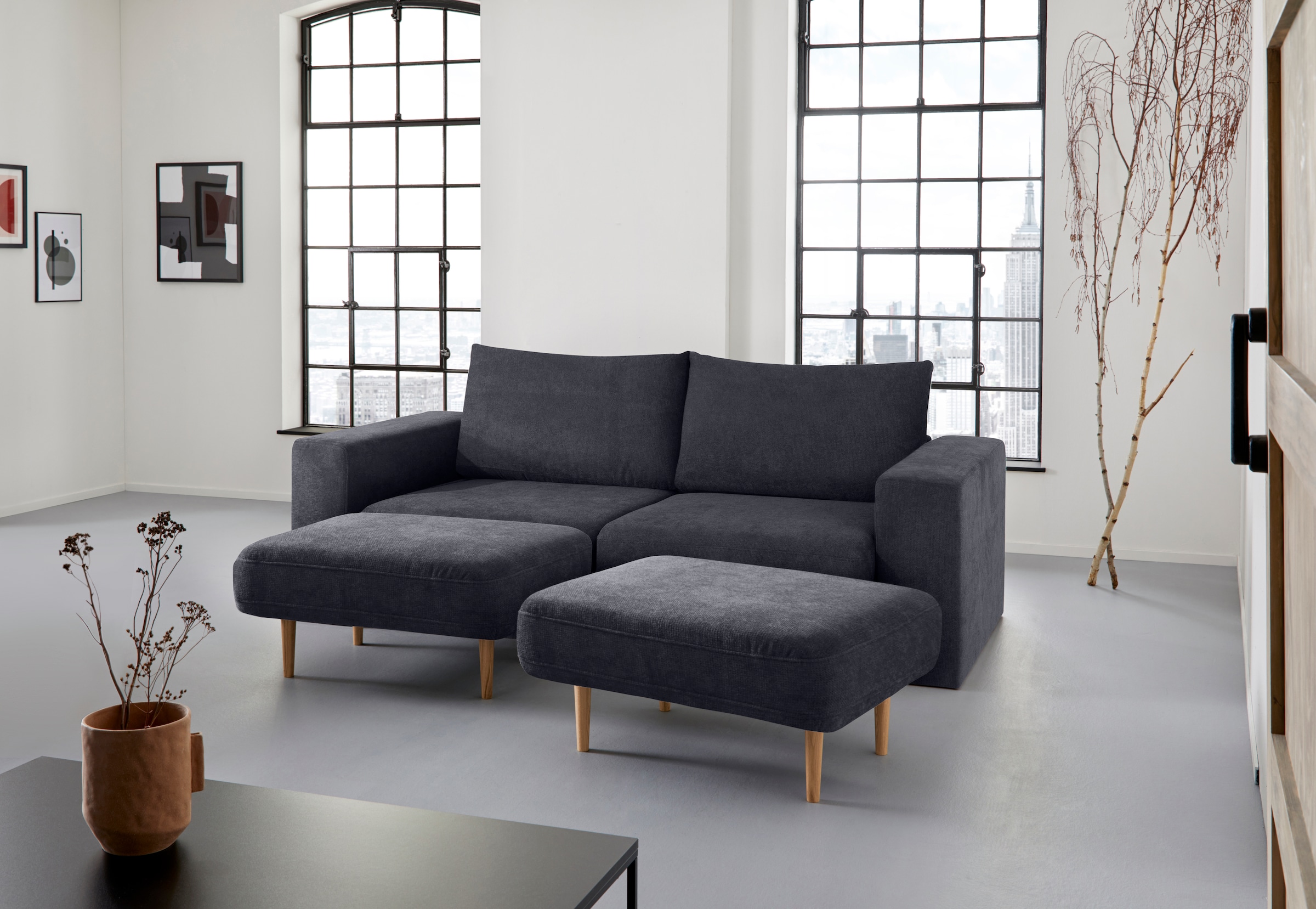 LOOKS by Wolfgang Joop 3-Sitzer »Looksv«, Verwandlungssofa: aus Sofa wird Sofa mit 2 Hockern