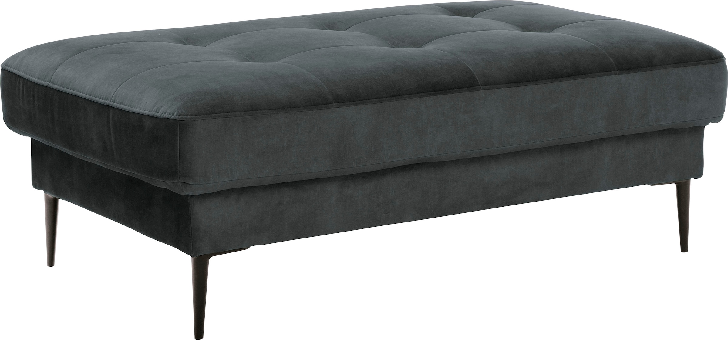 TRENDMANUFAKTUR Polsterhocker »Luzi, Polsterhocker, moderner Fusshocker« passend zur Serie, extra hohe Metallfüsse, 125 x 42x 72 cm