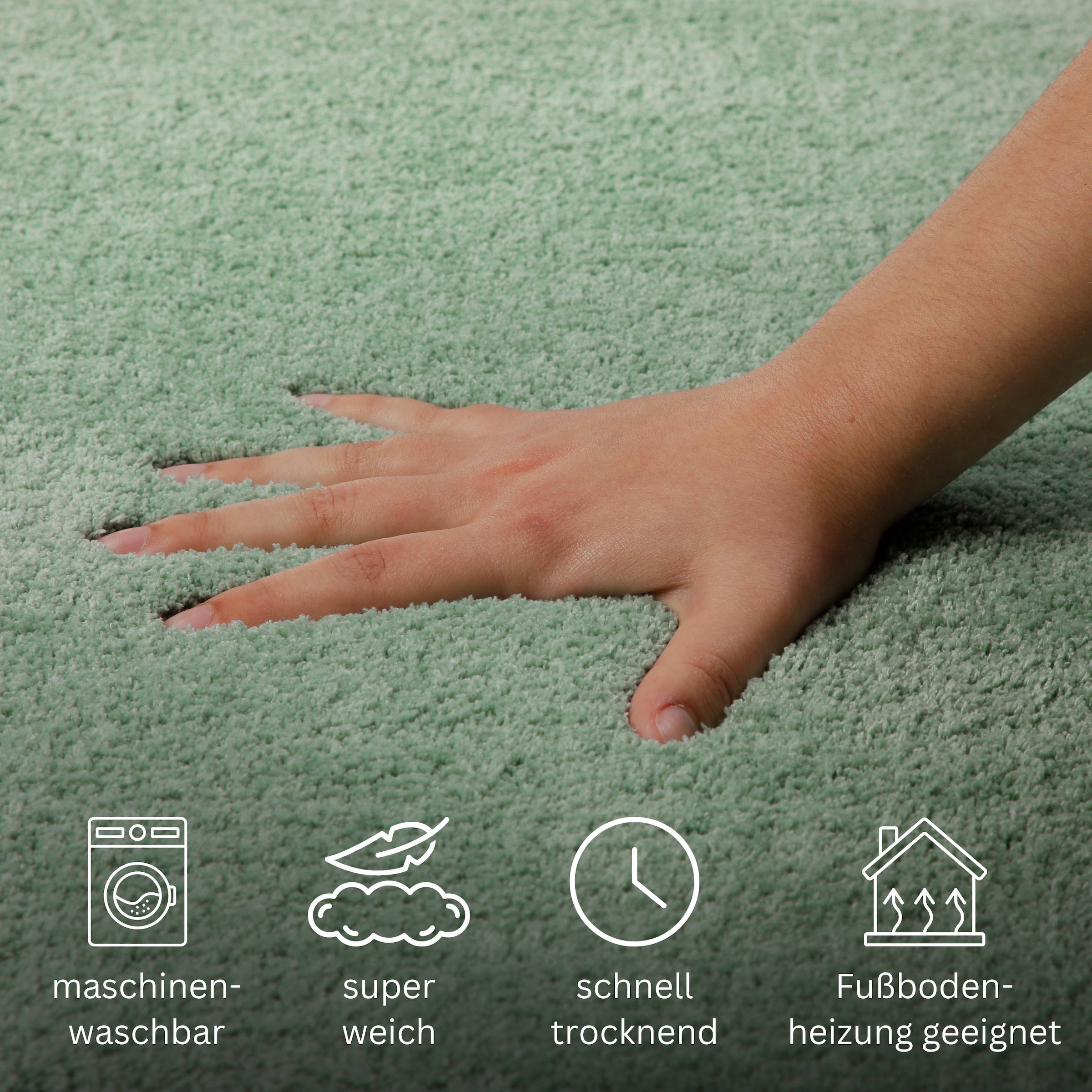 GOODproduct Tapis de bain »Neele« Höhe 20 mm Badteppich, getuftet, modern, Uni, antirutsch, flauschig, Hochflor