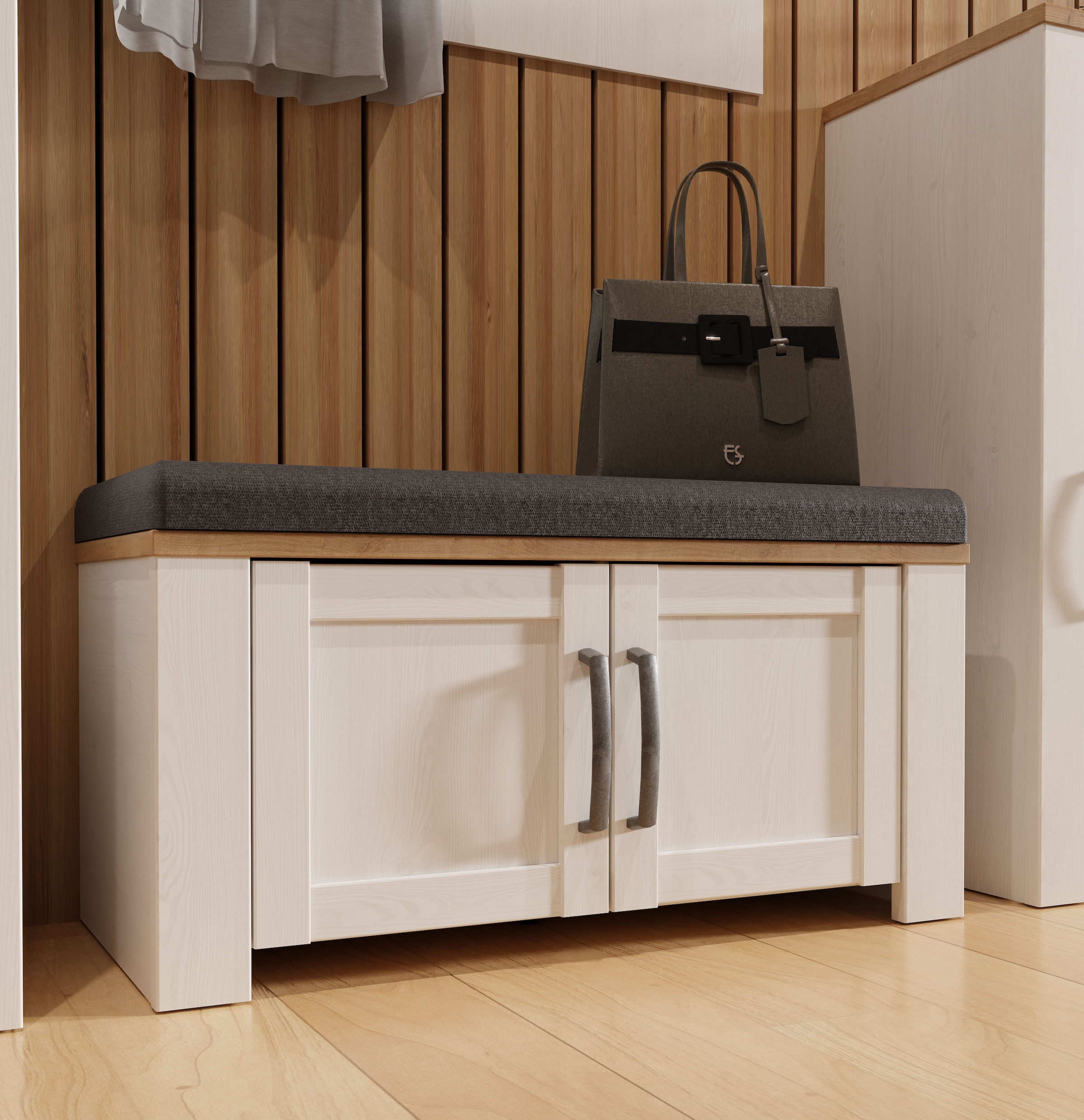 FORTE Polsterbank »Bohol, Garderobenbank mit Sitzpolster, Stauraum« B/H/T 86,5/45/42cm