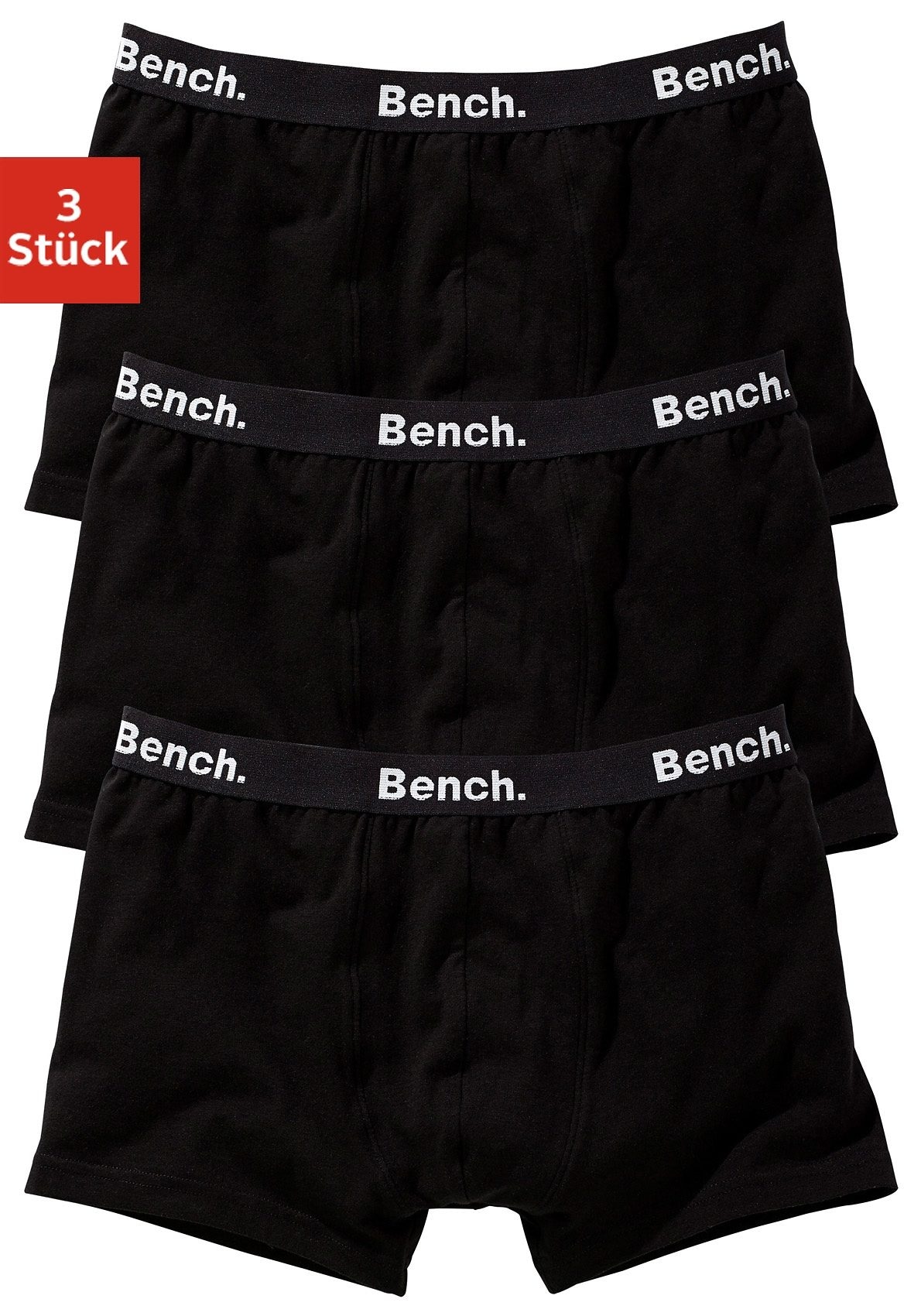 Bench. versandkostenfrei Boxer, mit shoppen Trendige 3 (Packung, Logo-Webbund St.),