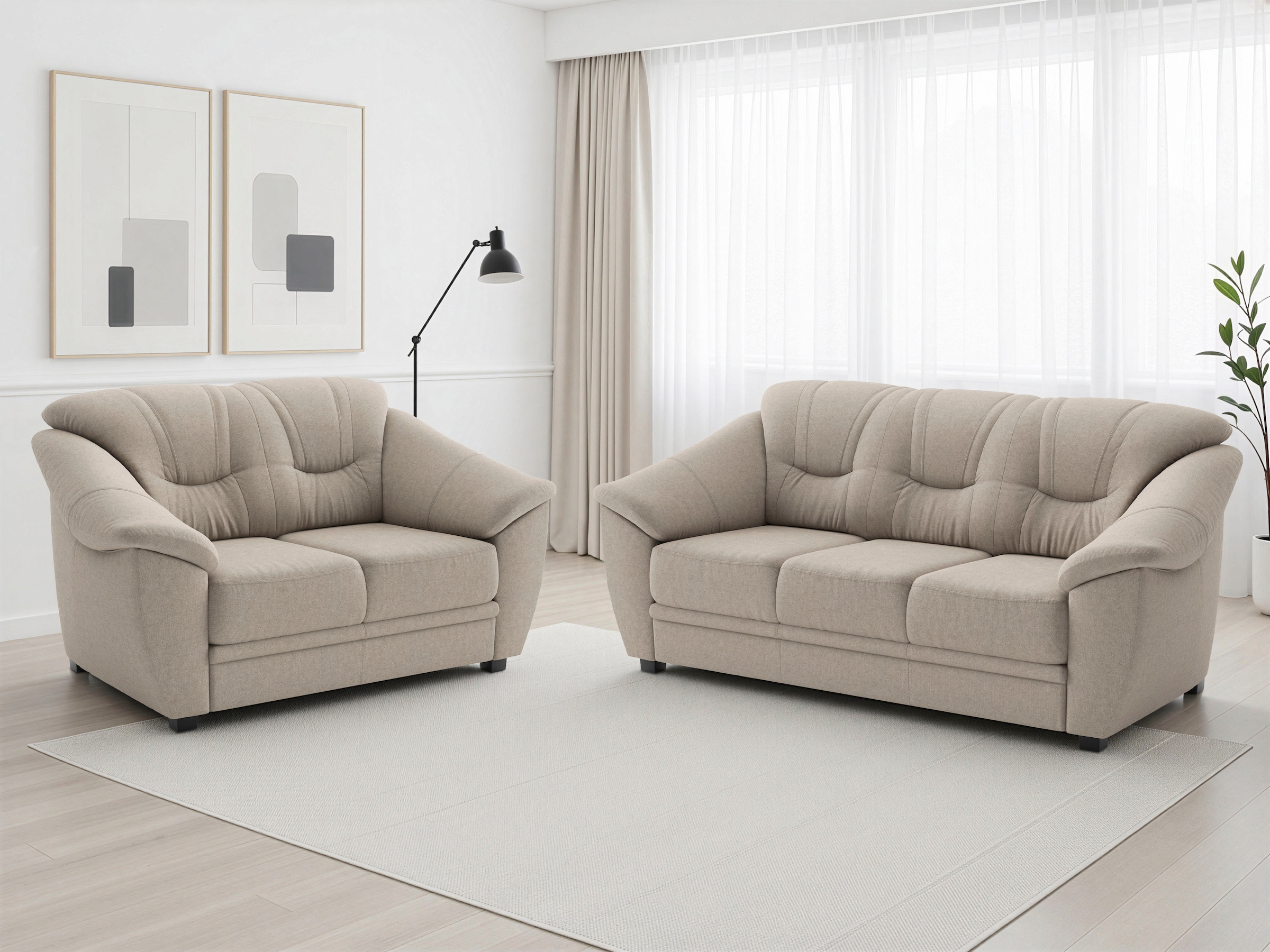 sit&more Ensemble rembourré »Savona« 2 tlg. Set : canapés 2 et 3 places, avec ressorts ensachés