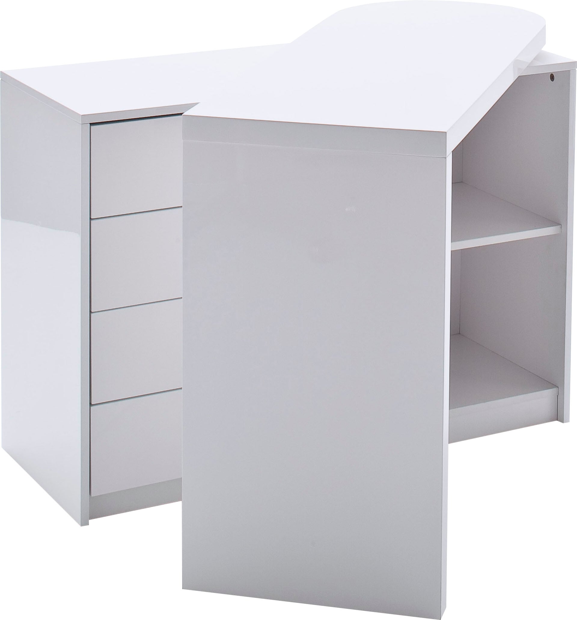 Modische MCA furniture Tischplatte Regalschrank, Schwenkbar »Matt«, bestellen versandkostenfrei mit Schreibtisch Weiss Hochglanz