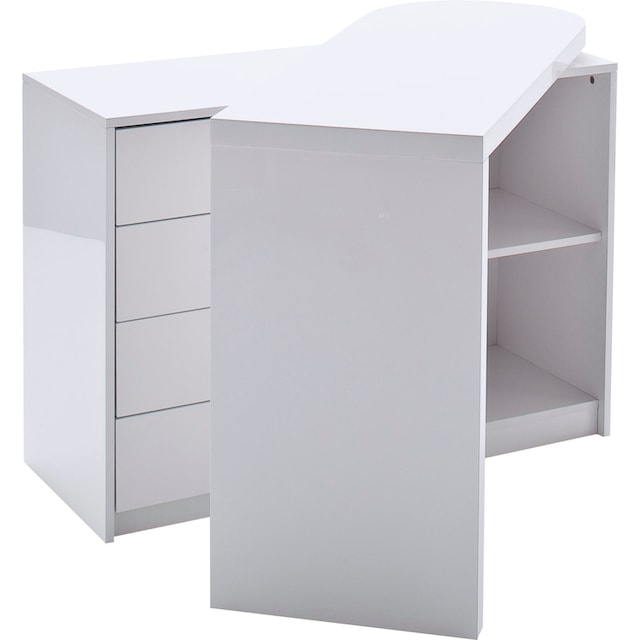 Modische MCA furniture Schreibtisch »Matt«, Weiss Hochglanz mit  Regalschrank, Tischplatte Schwenkbar versandkostenfrei bestellen