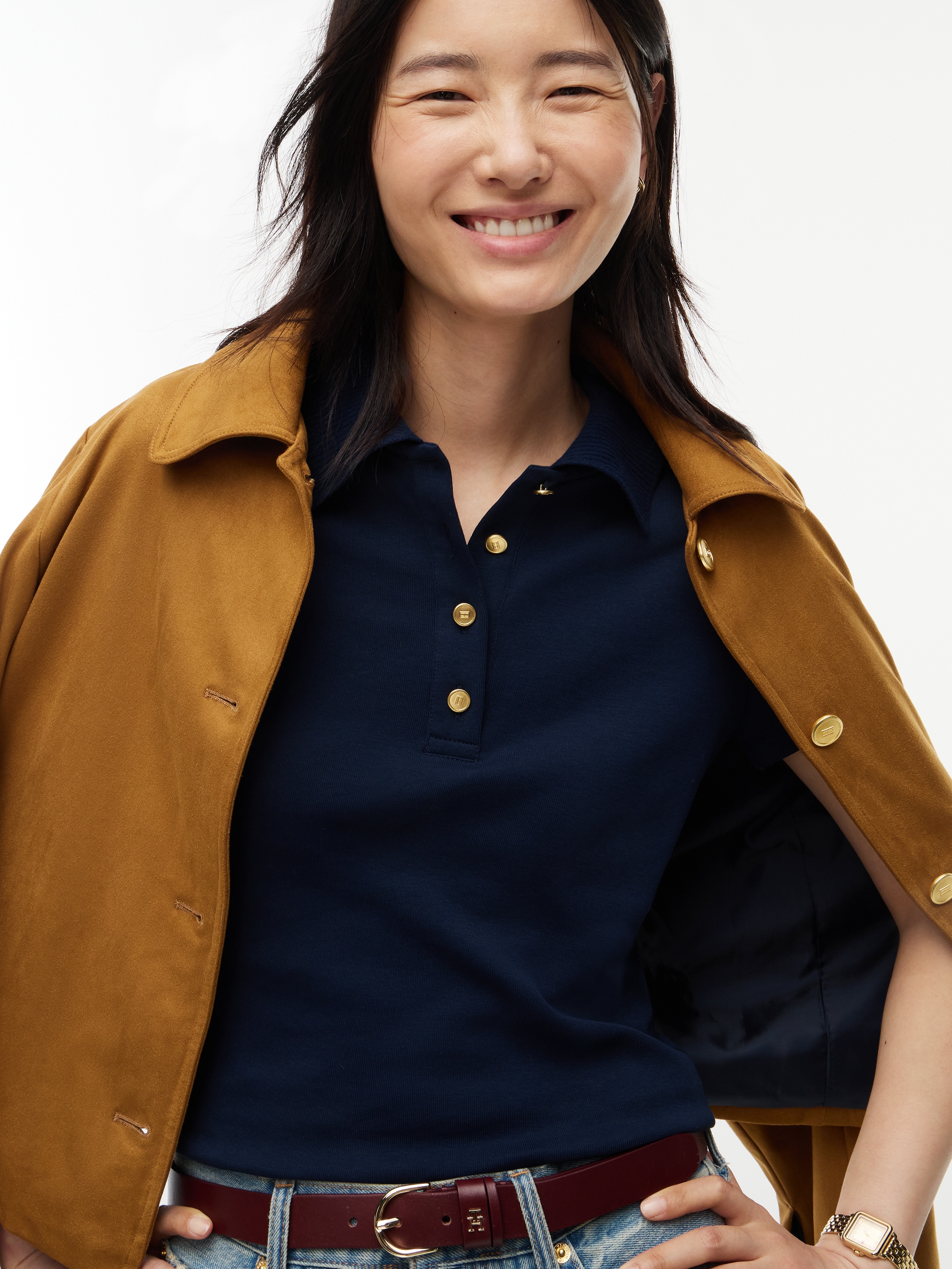 Tommy Hilfiger Poloshirt »GOLD BUTTON REG S/S POLO« Baumwolle