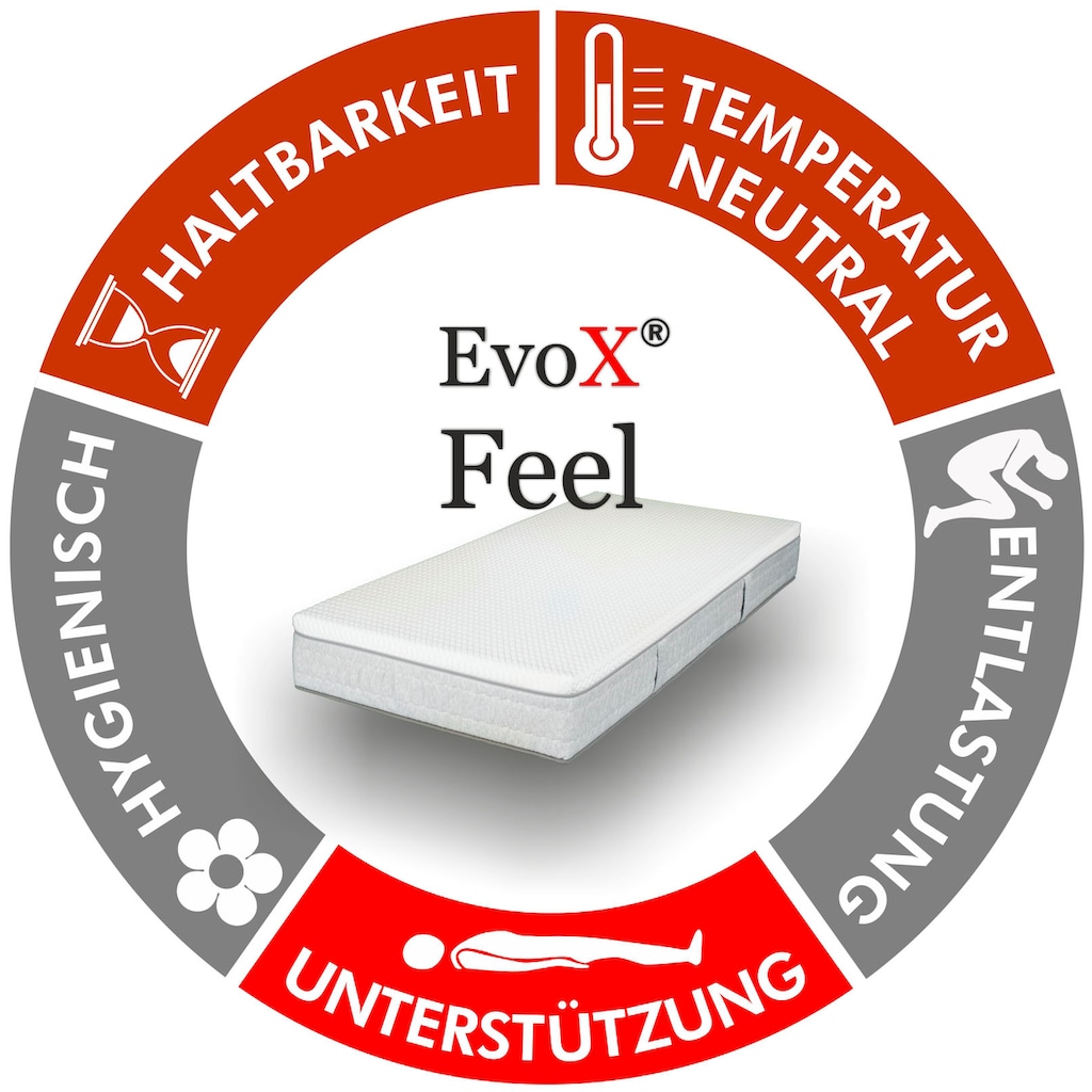 Breckle Northeim Taschenfederkernmatratze »EvoX Feel 1000«, 27 cm hoch, Raumgewicht: 50 kg/m³, 630 Federn, (1 St.)