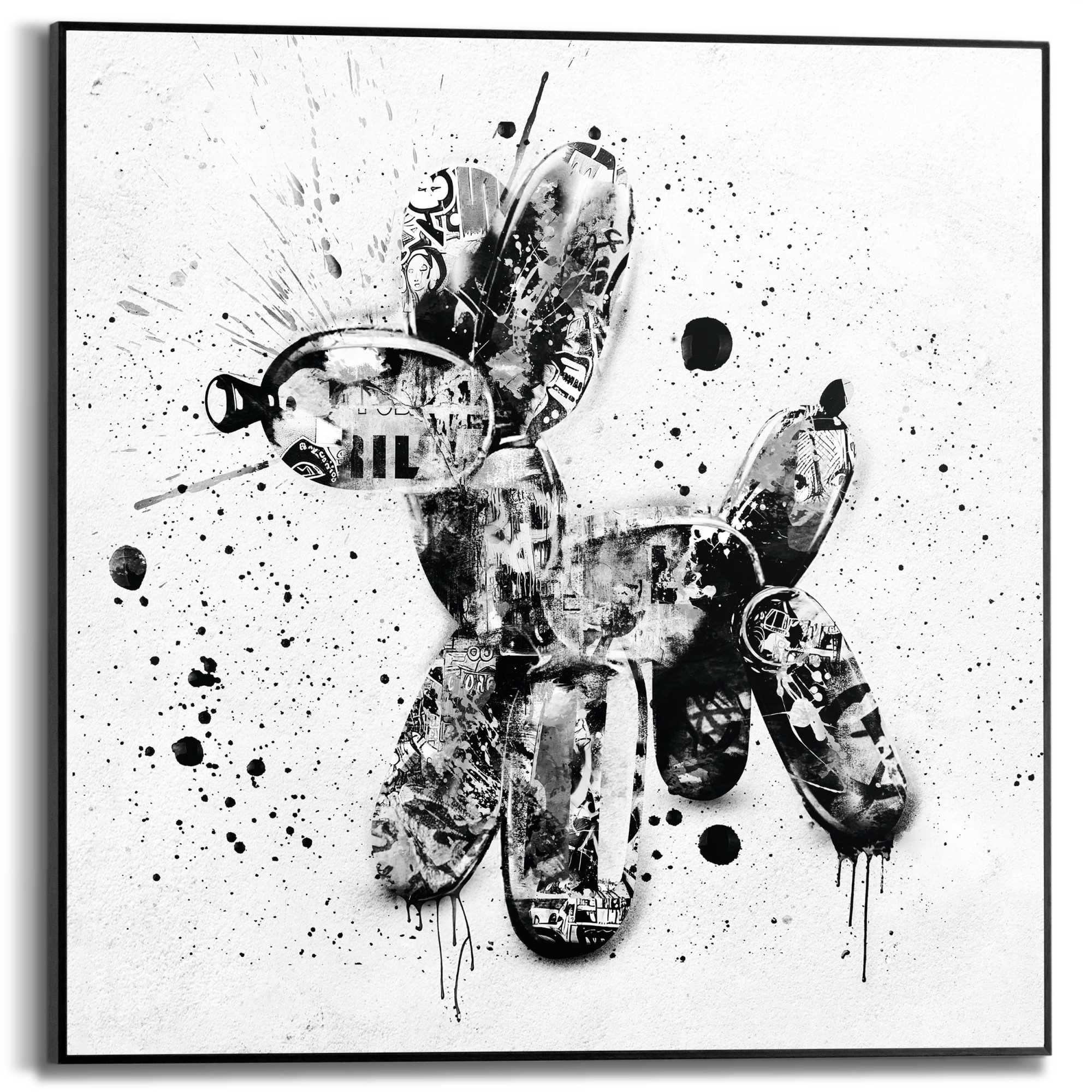 Image of Reinders Poster "Ballon Hund" Teenager Zimmer - Schwarz-Weiss - MDF - Street Art - 50x50 cm