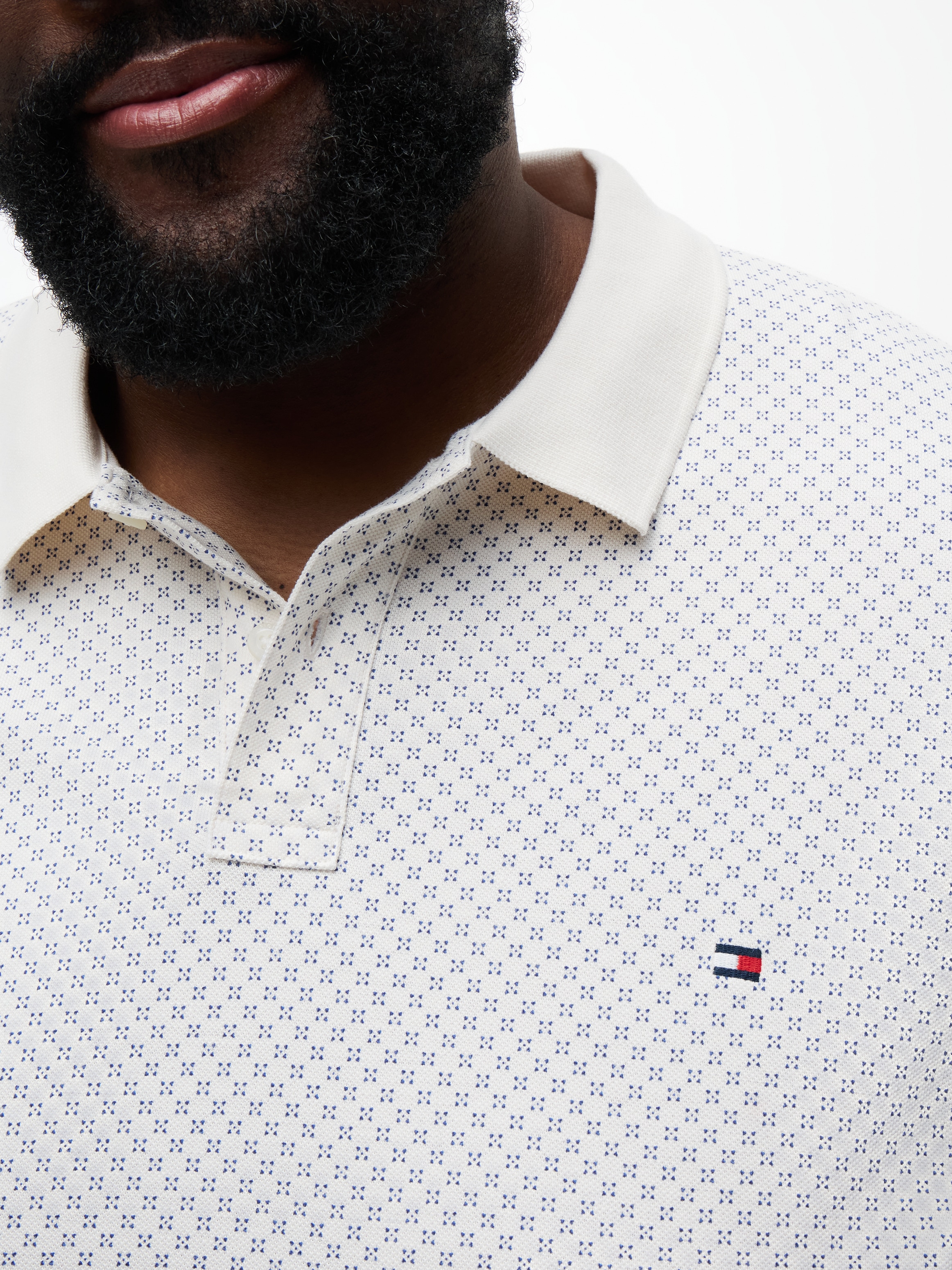 Tommy Hilfiger Big & Tall Poloshirt »BT-MICROPRINT PIQUE REGULAR« mit geometrischem Muster, Grosse Grössen