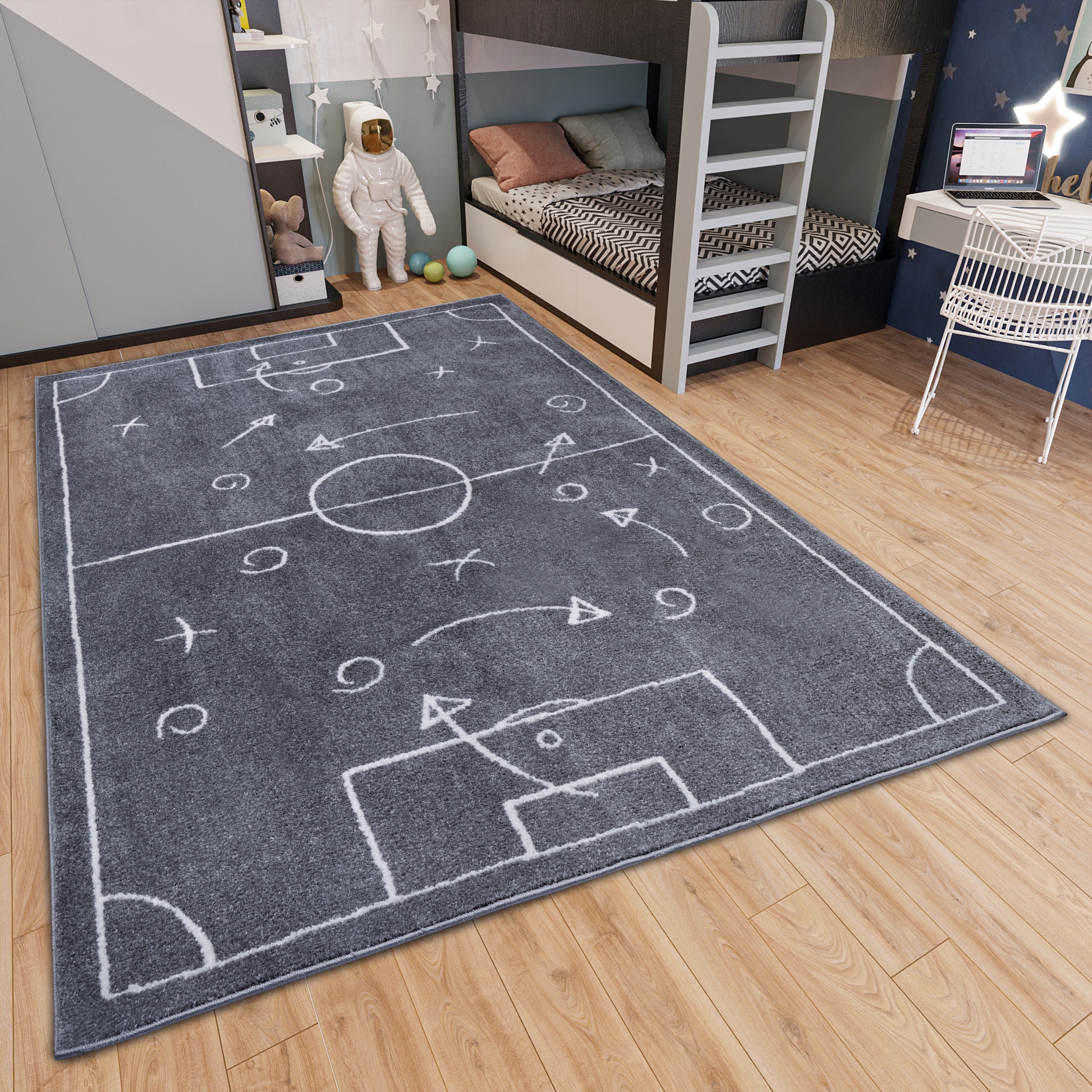 Image of HANSE Home Kinderteppich "Adventures Gameplan" rechteckig 7 mm Höhe Spielteppich, fest, Kinderzimmer, Fussball, Spielunterlage