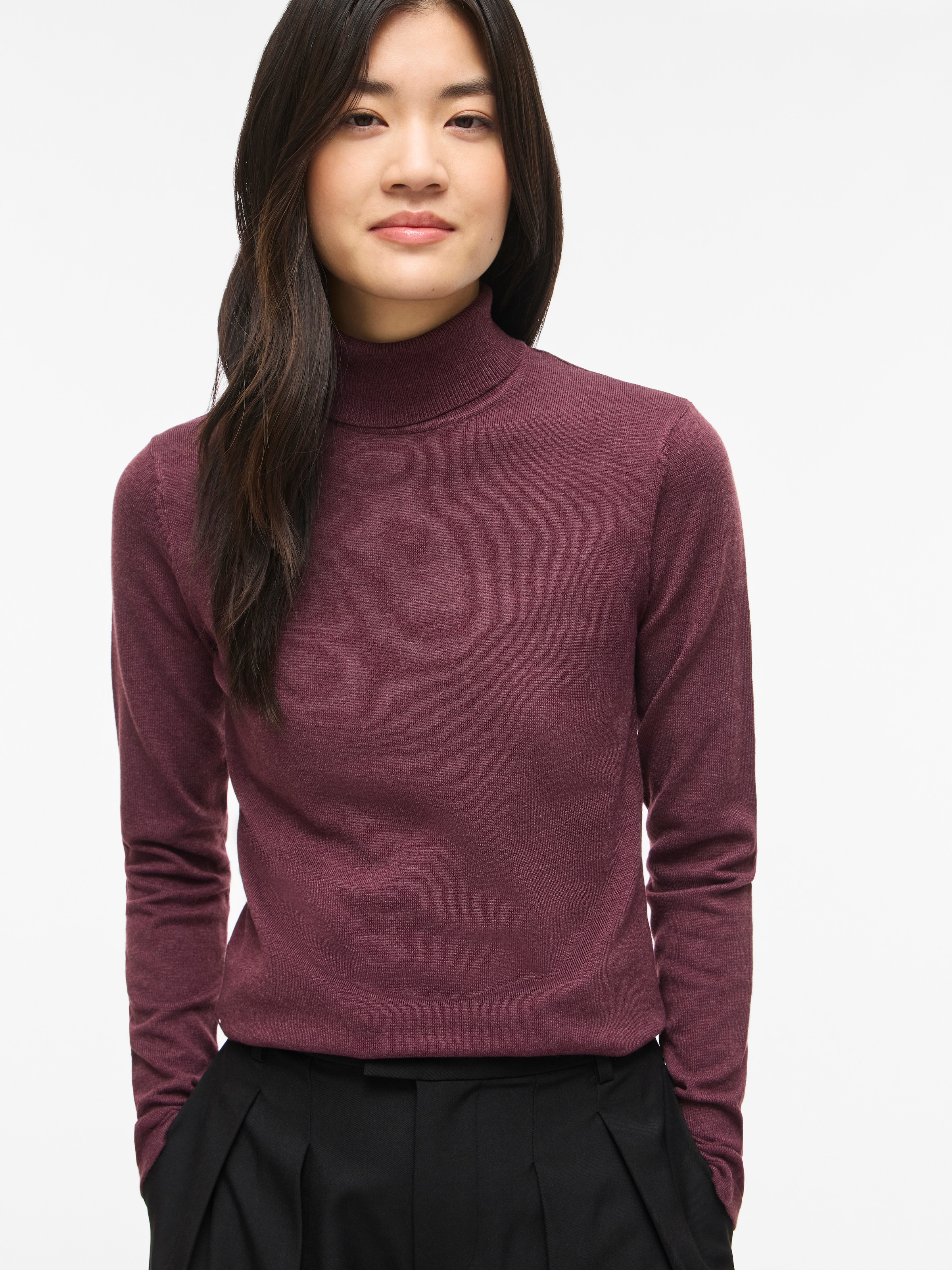 Vila Rollkragenpullover »VIMALU ROLLNECK L/S KNIT TOP NOOS« Materialmix