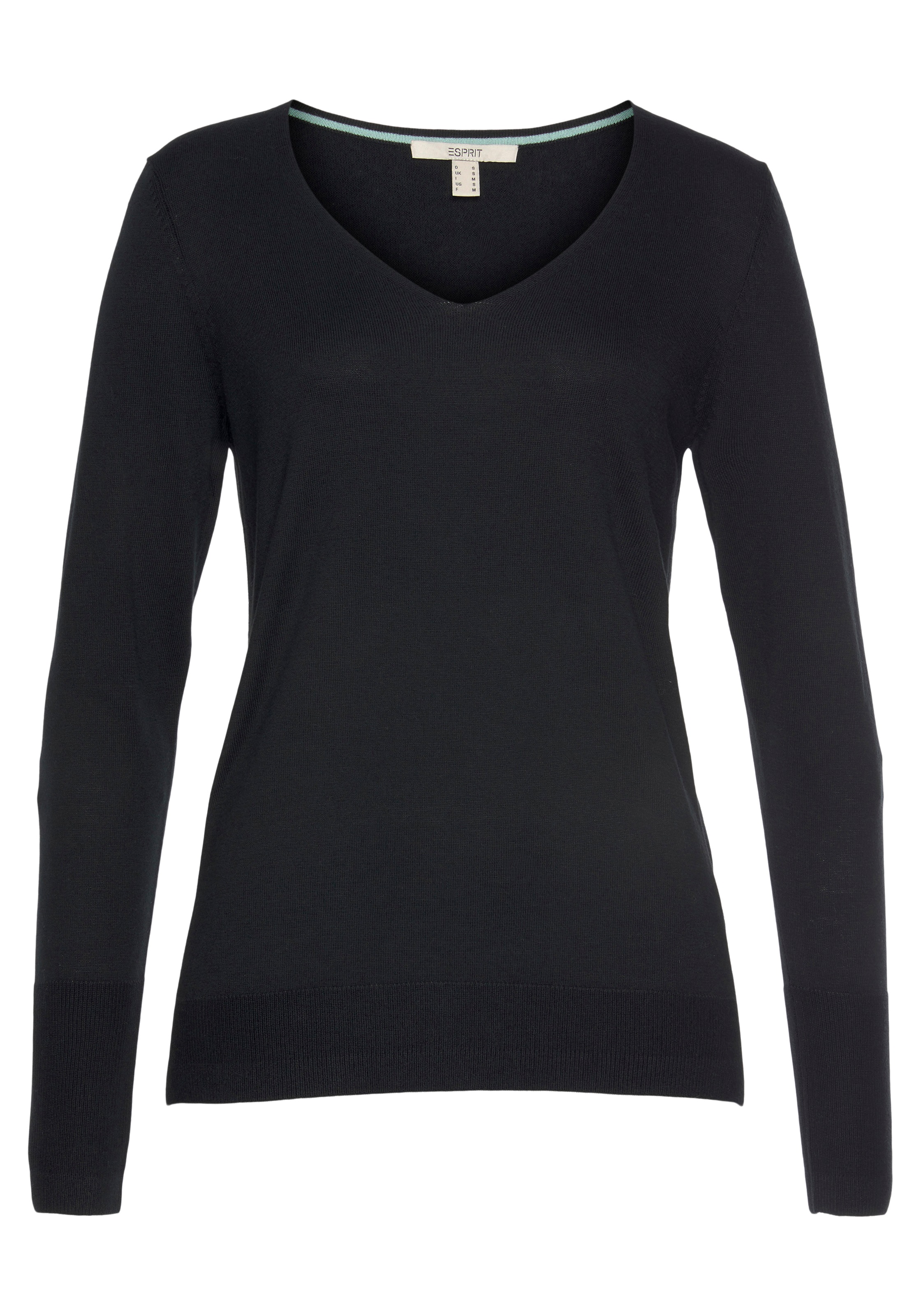 Image of Esprit Strickpullover, mit V-Ausschnitt und kleinem Struktureinsatz an der Seite bei Ackermann Versand Schweiz
