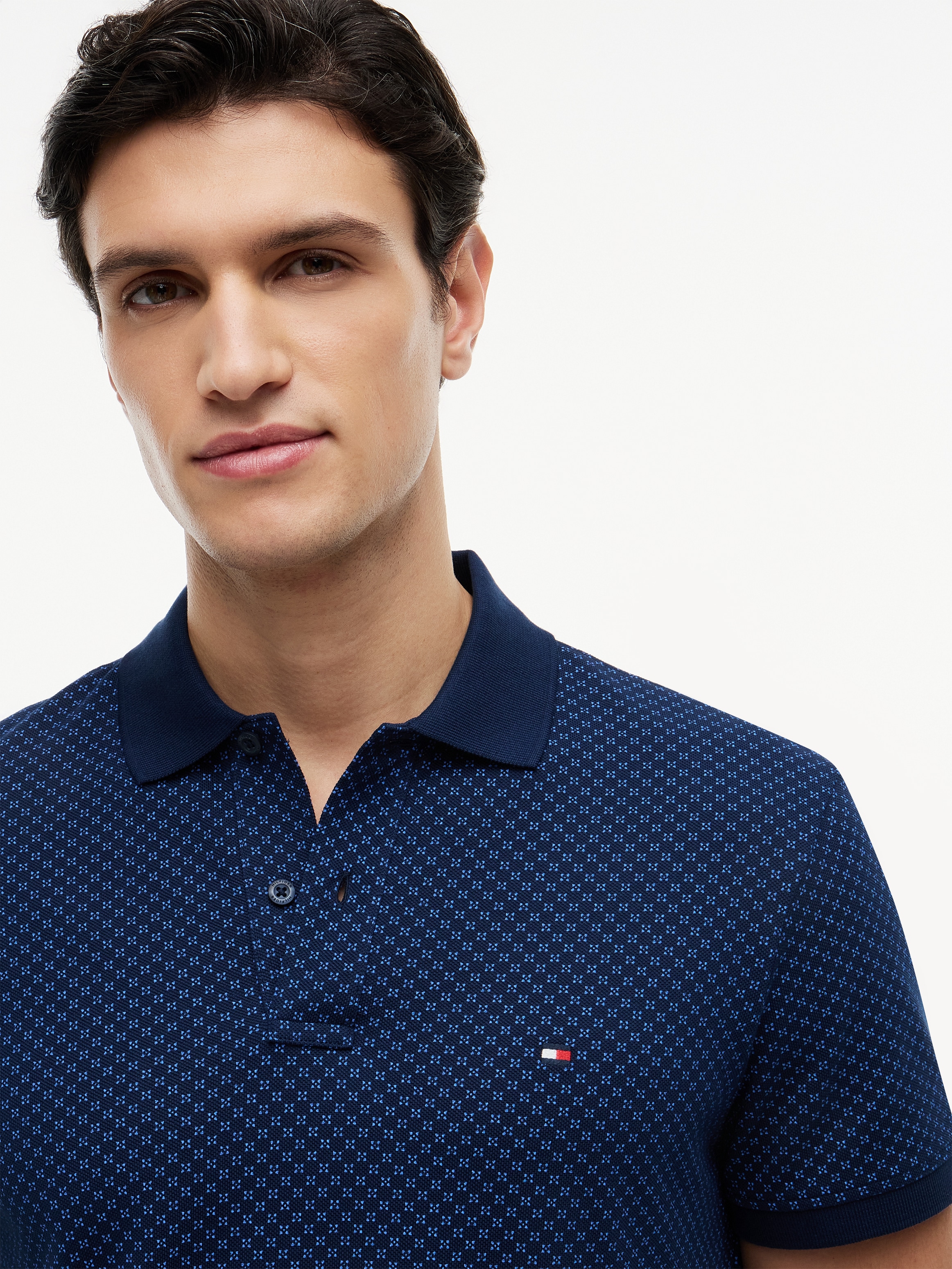 Tommy Hilfiger Polo »MICROPRINT PIQUE« avec motif géométrique, coupe régulière
