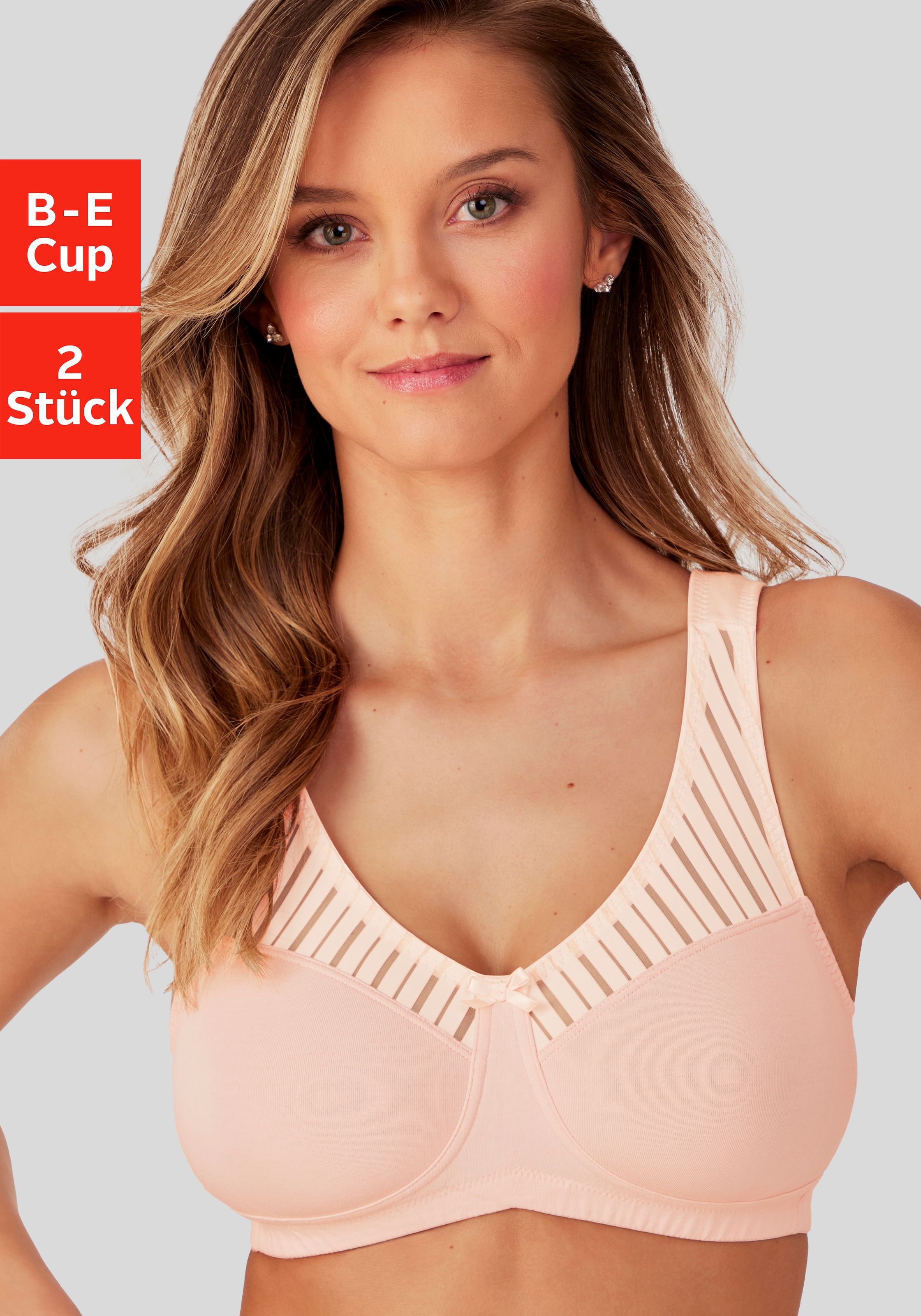 Image of Nuance by Lascana Soft-BH ", BH ohne Bügel, Baumwoll-BH, bügelloser BH, Bralette-BH" Packung, mit breiten Trägern, grosse Grössen, bequemer BH