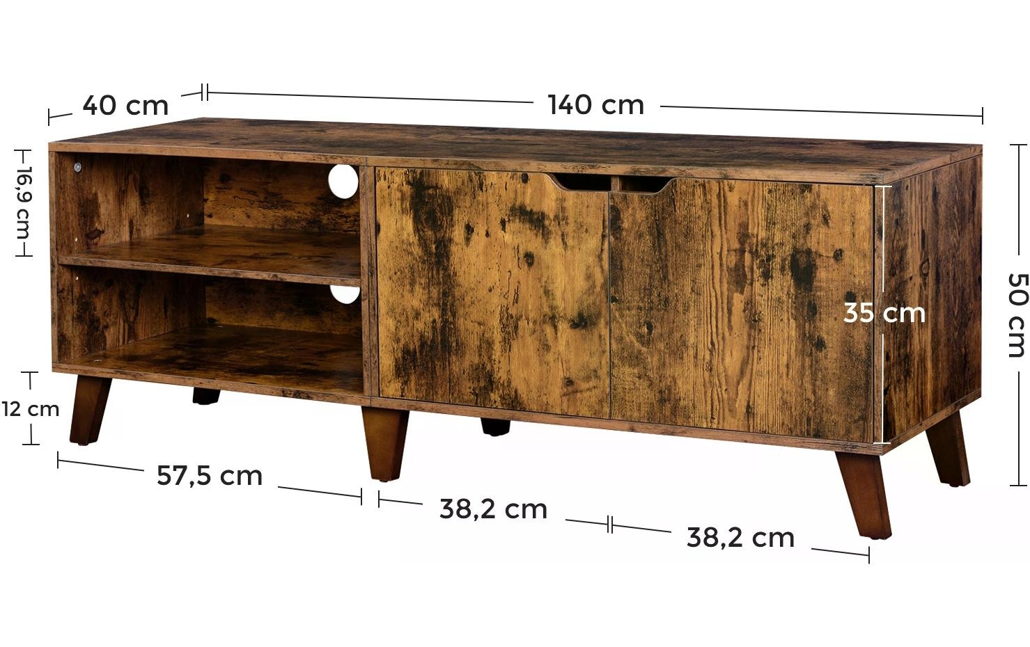 VASAGLE TV-Schrank »140 x 40 x 50 cm«