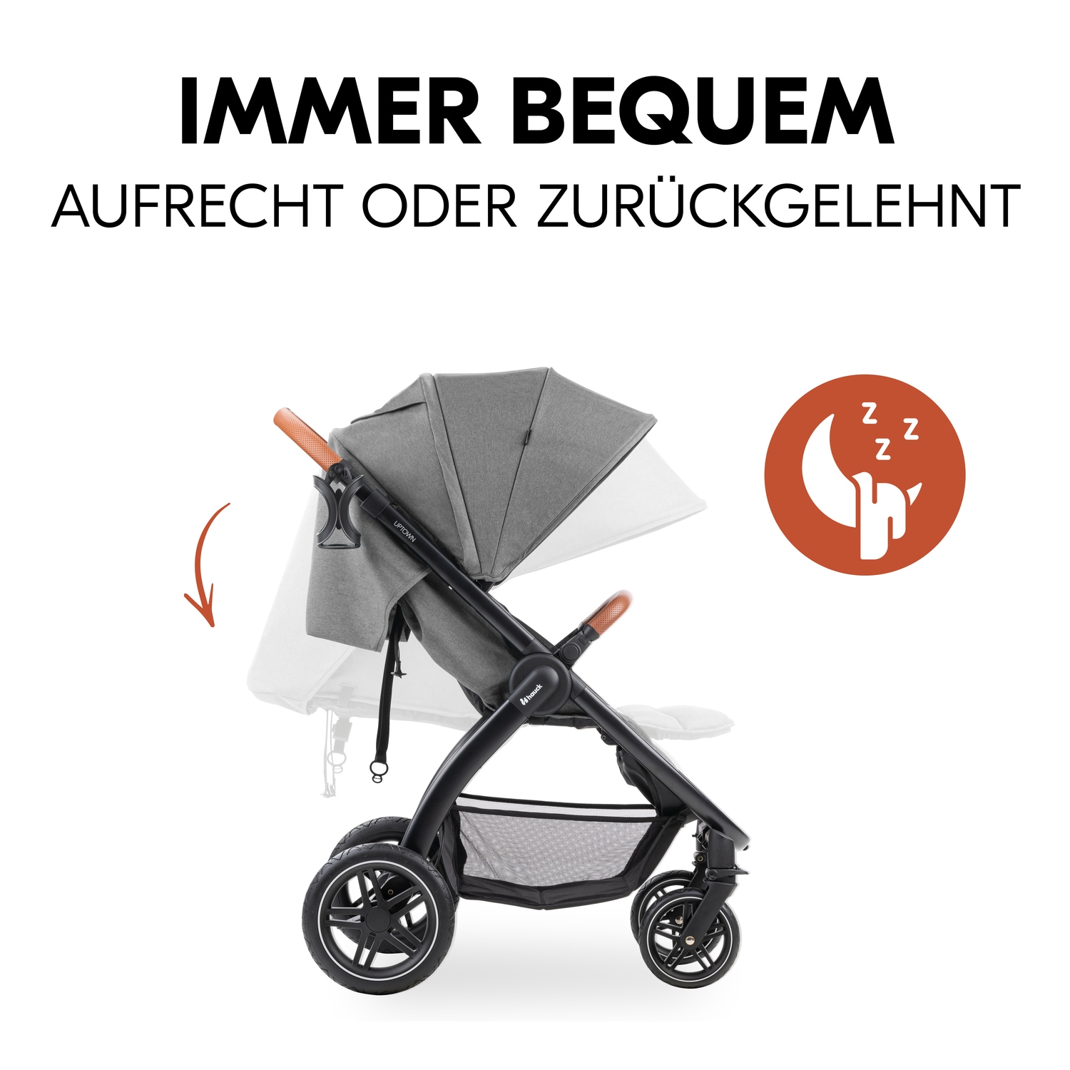 Hauck Poussette pour enfants »Uptown, Black Melange Grey« 22 kilos bis 22 kg belastbar