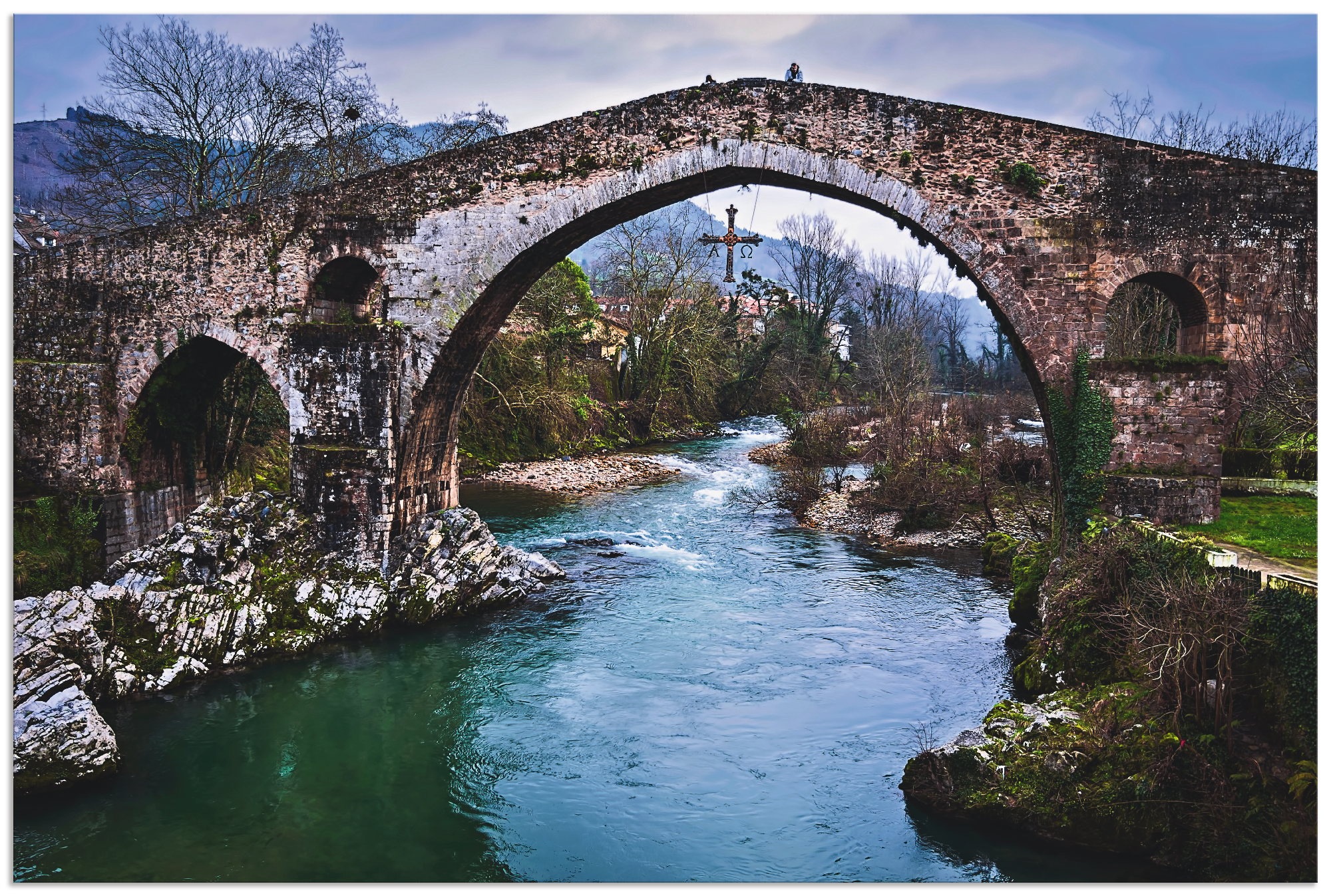 Image of Artland Wandbild »Romanische Brücke in Nordspanien«, Brücken, (1 St.), in vielen Grössen & Produktarten - Alubild / Outdoorbild für den Aussenbereich, Leinwandbild, Poster, Wandaufkleber / Wandtattoo auch für Badezimmer geeignet bei Ackermann Versand Schw