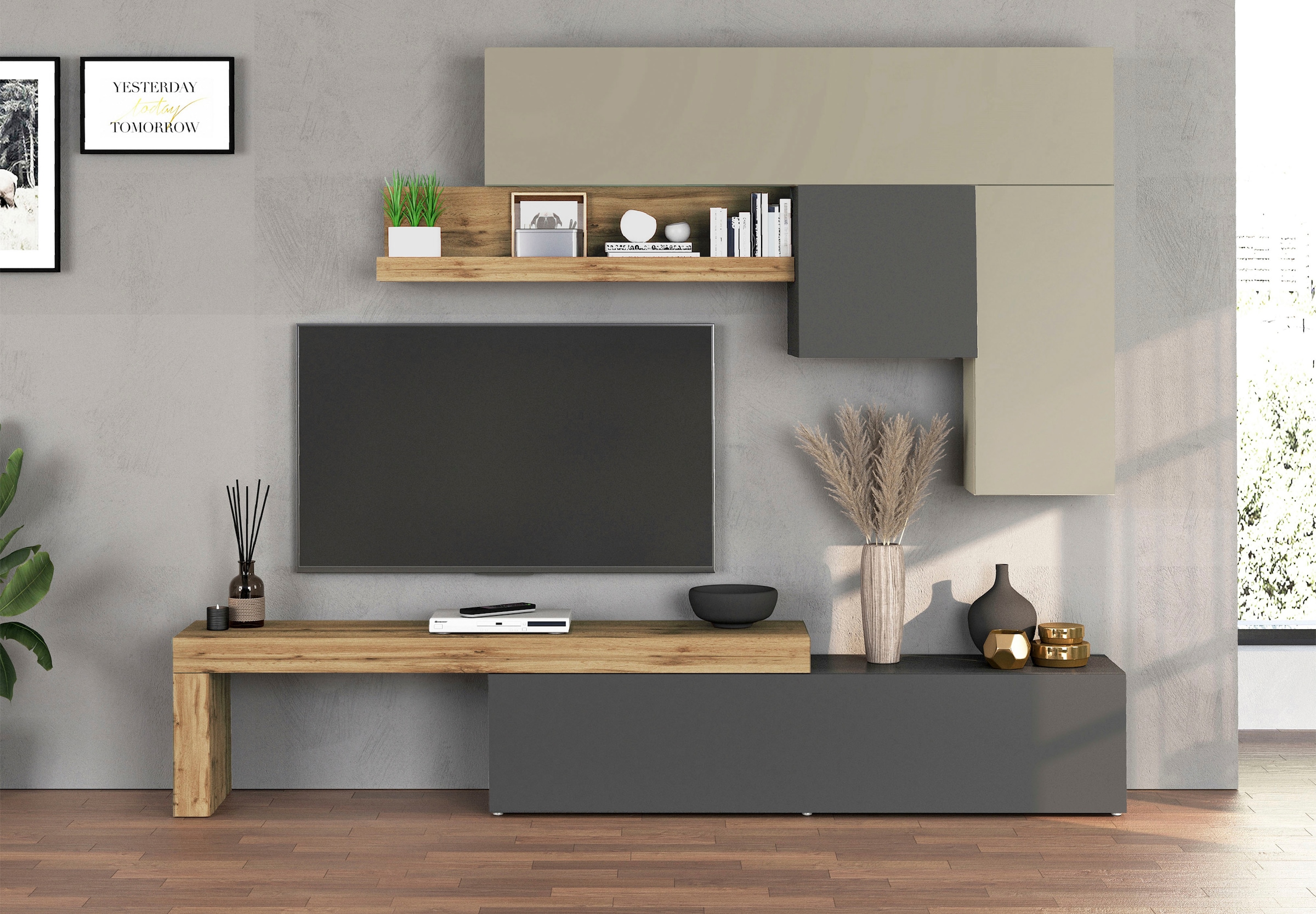 GOODproduct Wohnwand »Chronos Wohnwand, Medienwand, 5-er set« Set, 5 Stk. tlg.