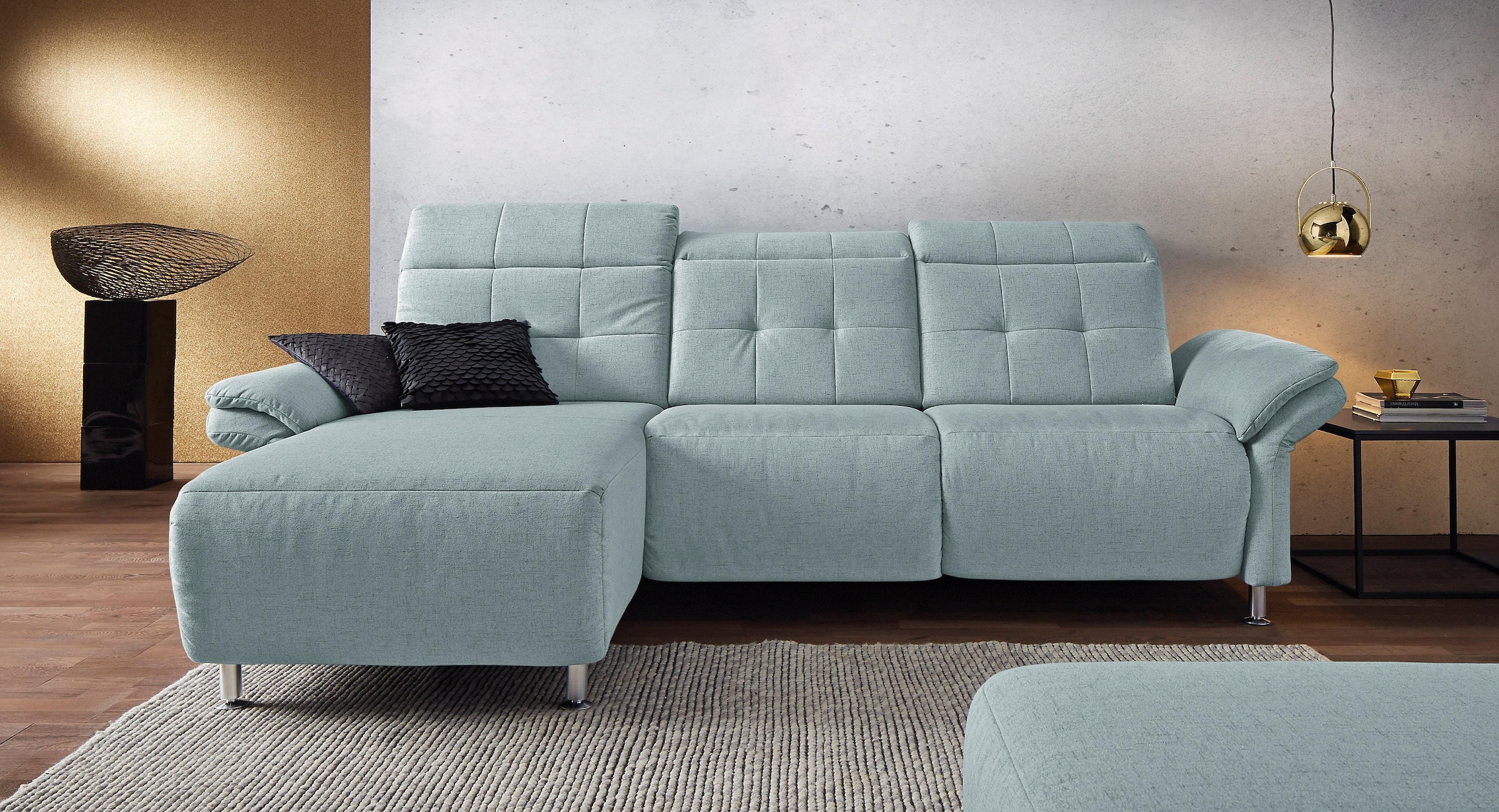 Home affaire Ecksofa »Manhattan L-Form« 2 Sitze mit elektrischer Relaxfunktion, verstellbare Armlehnen