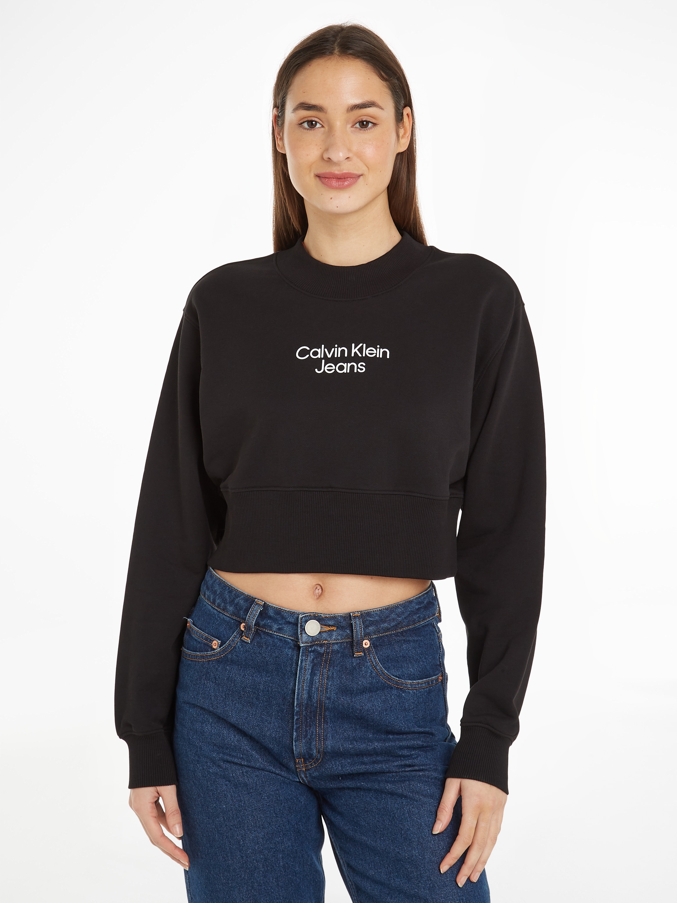 Calvin Klein Jeans Sweatshirt »STACKED INSTITUTIONAL CREWNECK«, mit Logoprägung im Sale-Calvin Klein 1