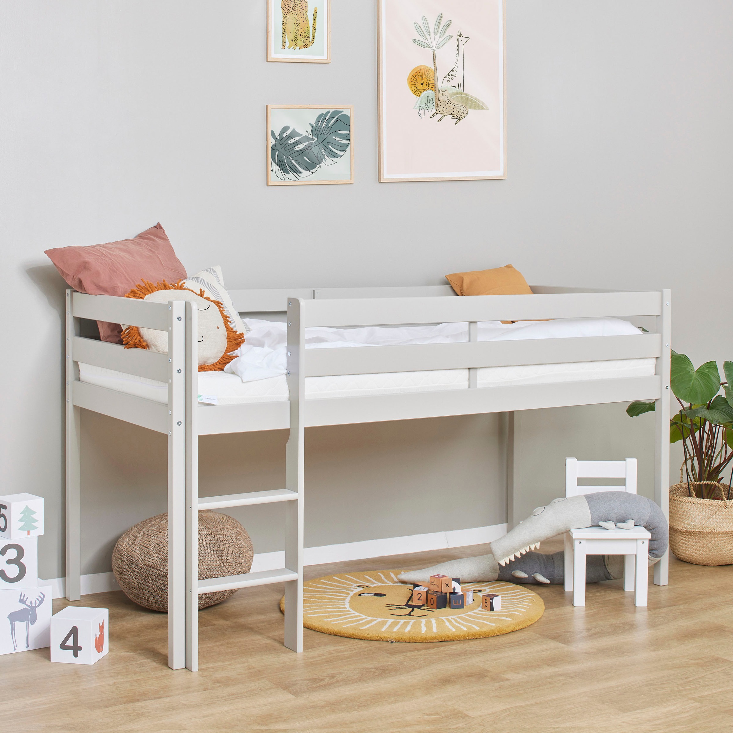 Hoppekids Spielbett »ECO COMFORT, Hochbett, in 2 Einzelbetten teilbar«, Höhe 72cm, Farbe & Grösse & Matratze