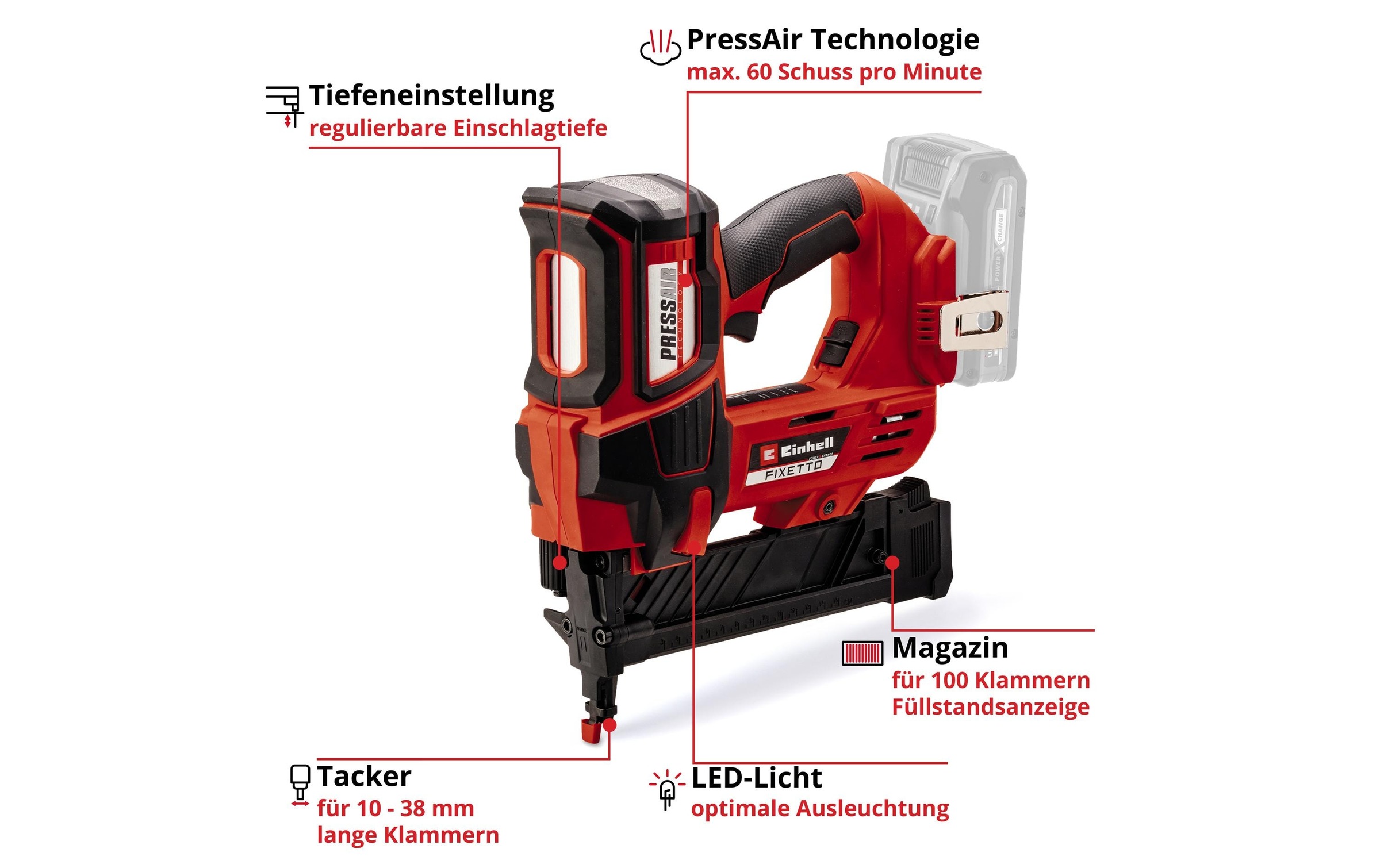 Einhell Akku-Tacker »FIXETTO 18/38 S«