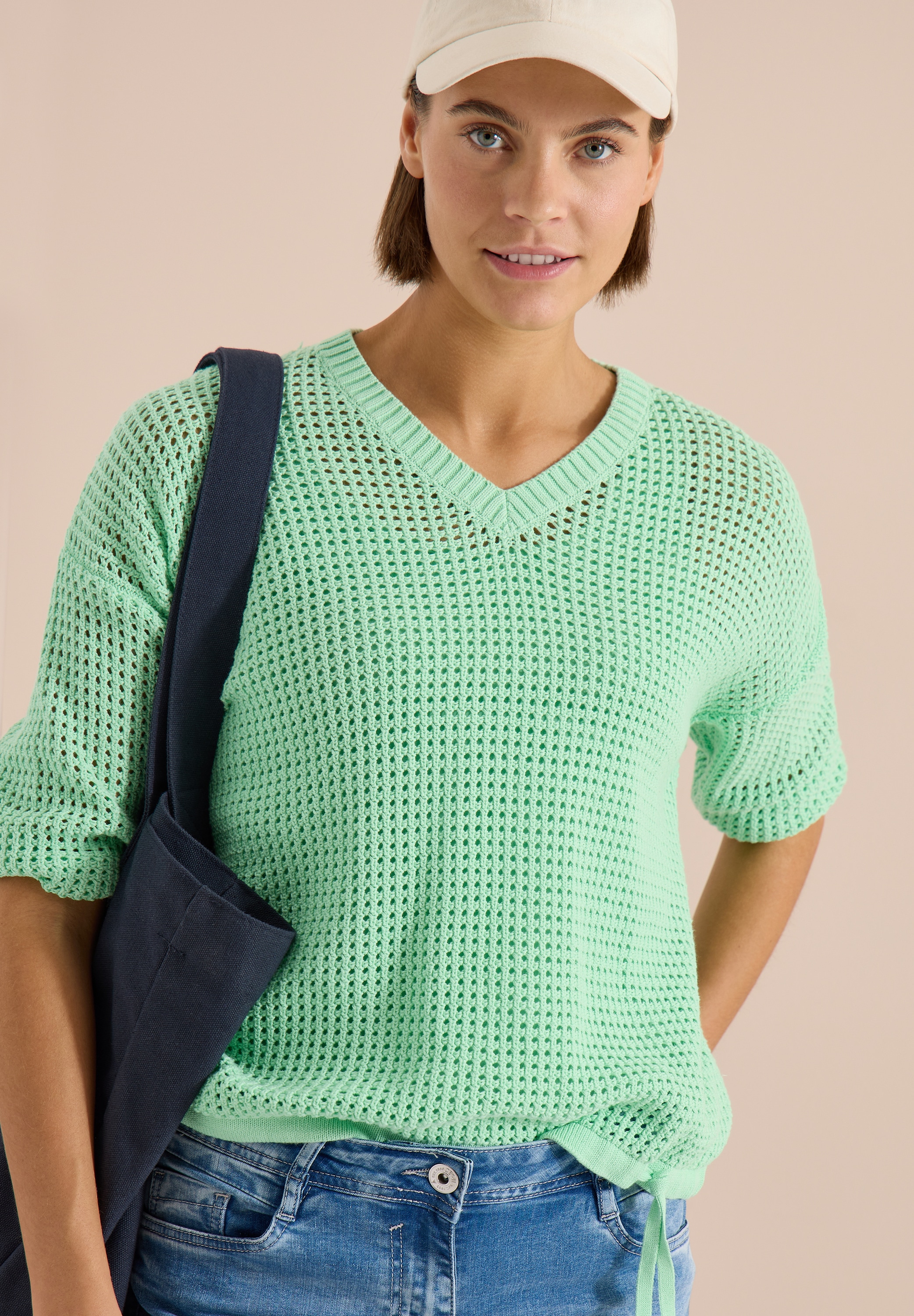 Image of Cecil Strickpullover im Crochet-Look/moderner Sommerstrick