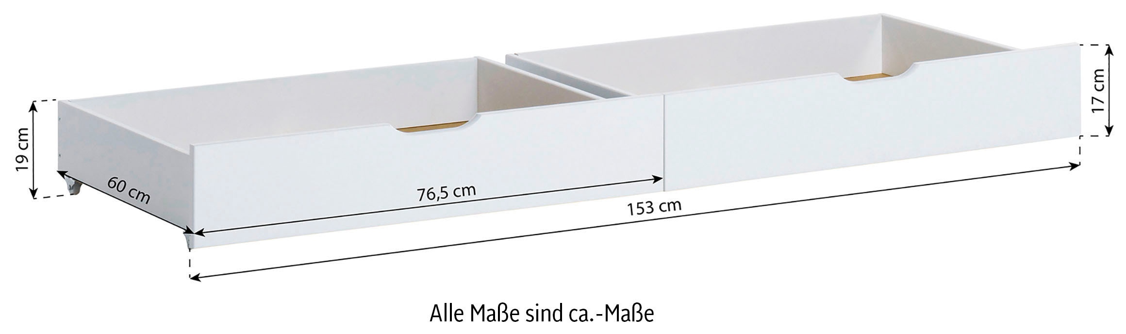 Hoppekids Bettschubkasten »ECO Comfort«, (2 St.), auf Rollen in verschiedenen Farben erhältlich 2 St.
