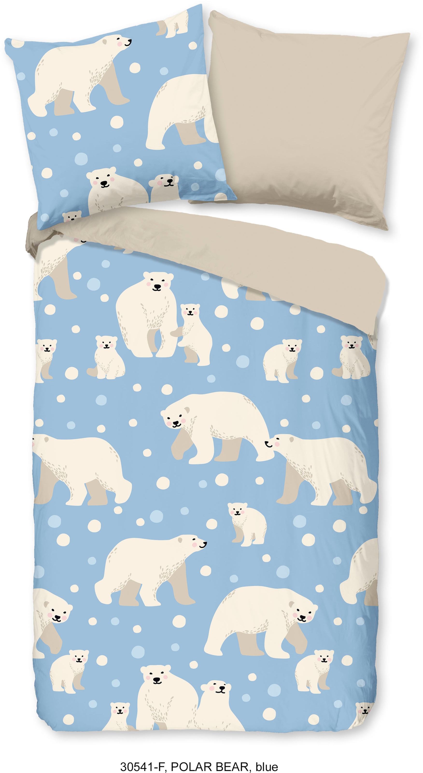 good morning Kinderbettwäsche »Polarbear Repeat«, (2 tlg.), 100% Baumwolle/ Flanell (Biber)