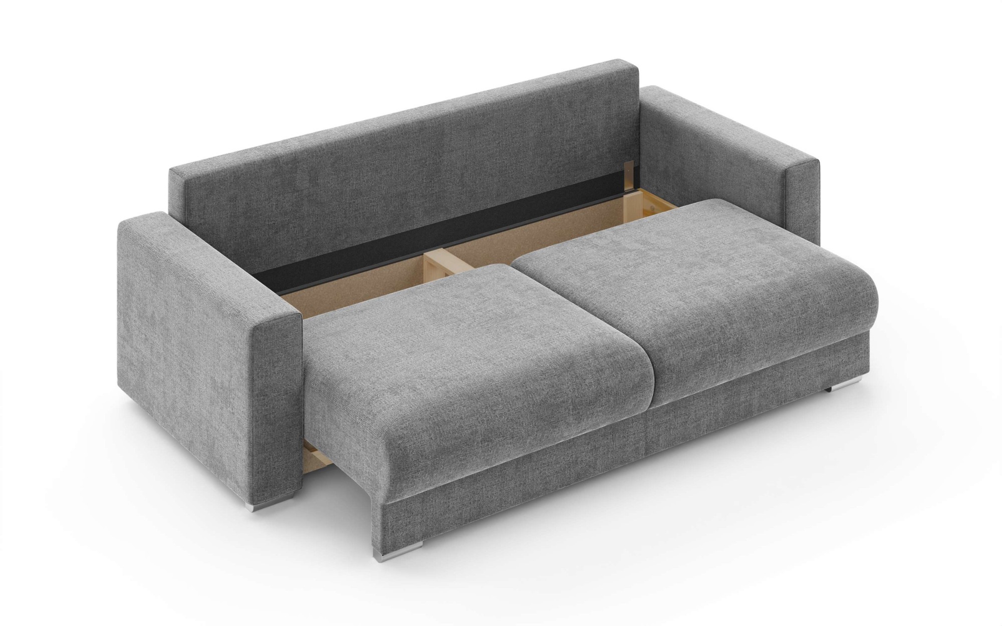 INOSIGN 3-Sitzer »Stevinson Schlafsofa mit Bettkasten, Masse B/H/T: 229/87/97 cm«, mit Wellenunterfederung, 2 Rückenkissen und 2 Zierkissen