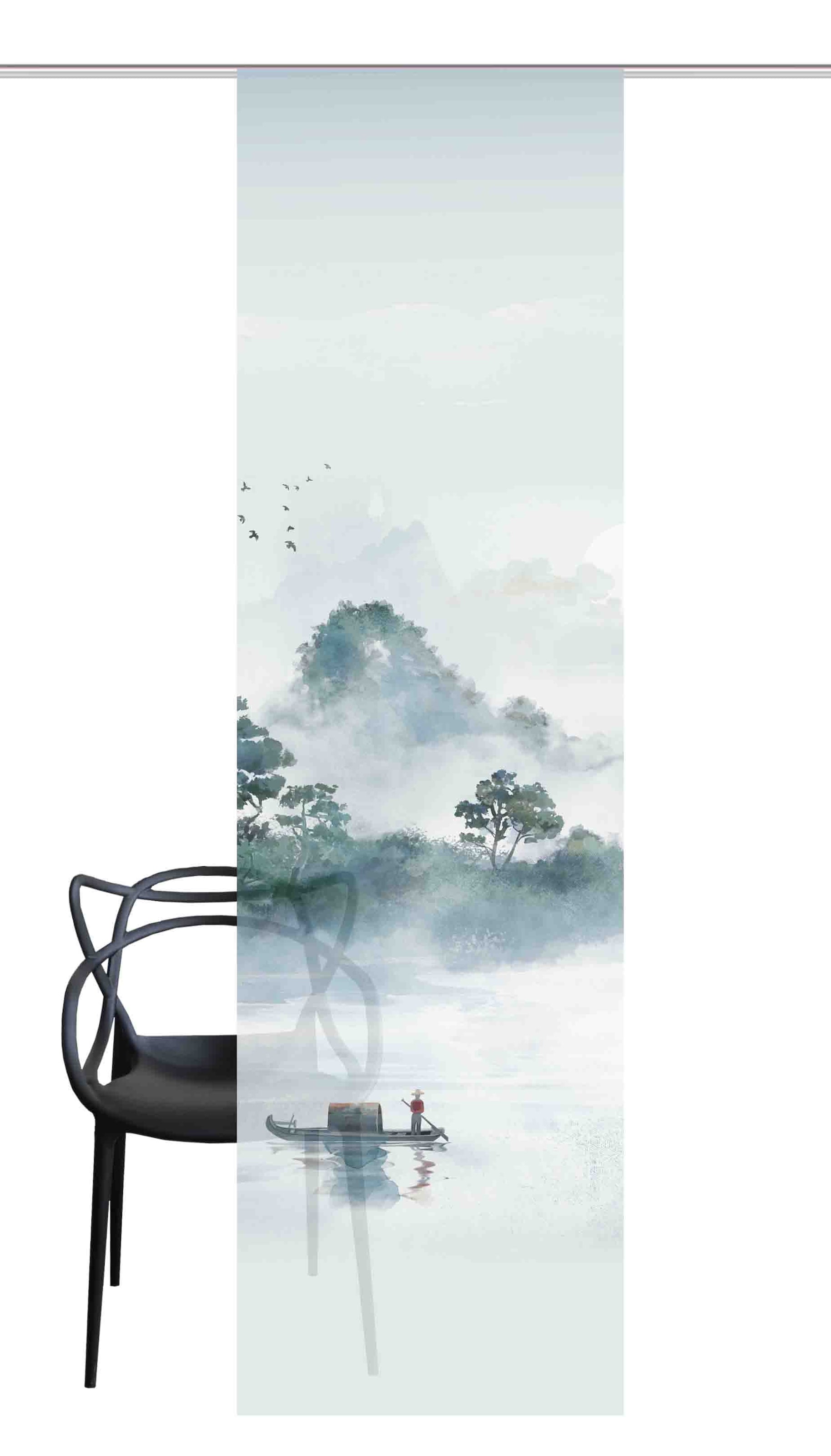 HOME WOHNIDEEN Rideau coulissant »VITNAM RECHTS« Support de panneau 1 cuis tlg. panneau coulissant aspect soie, impression numérique