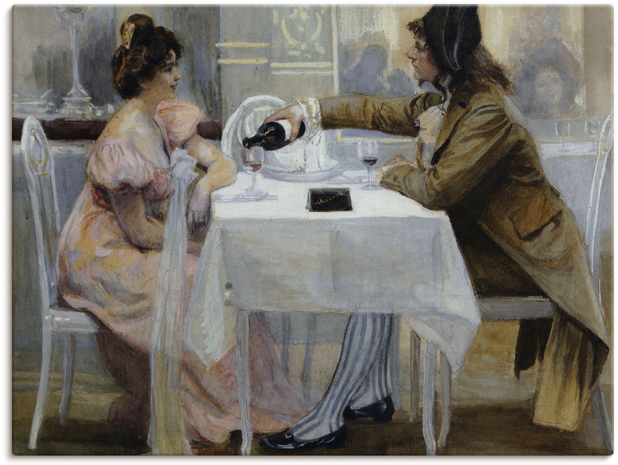 Image of Artland Wandbild »Nur noch ein kleines Schlückchen.«, Paar, (1 St.), in vielen Grössen & Produktarten -Leinwandbild, Poster, Wandaufkleber / Wandtattoo auch für Badezimmer geeignet bei Ackermann Versand Schweiz