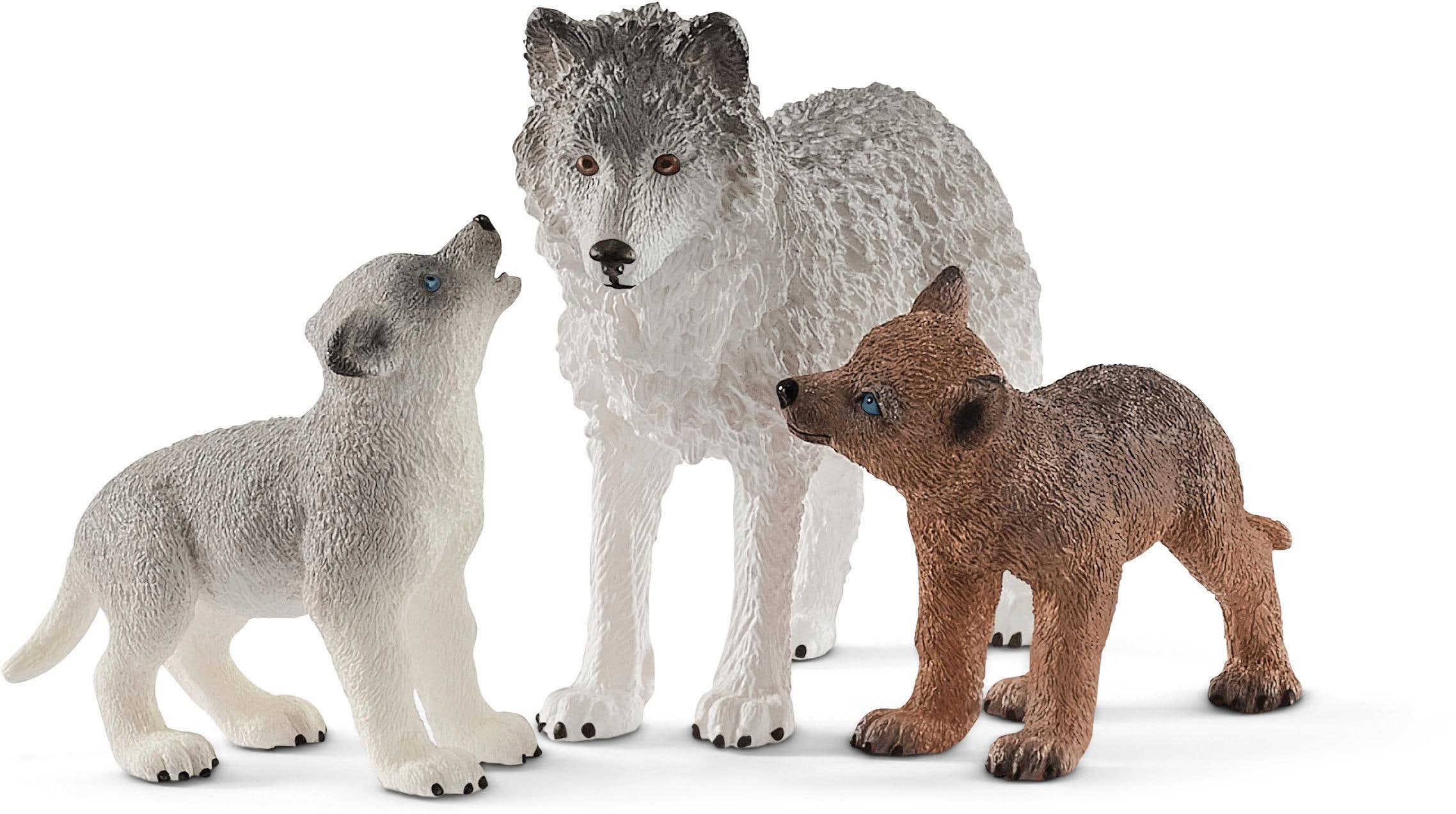 Spielfigur »WILD LIFE, Wolfsmutter mit Welpen (42472)«, (Set)