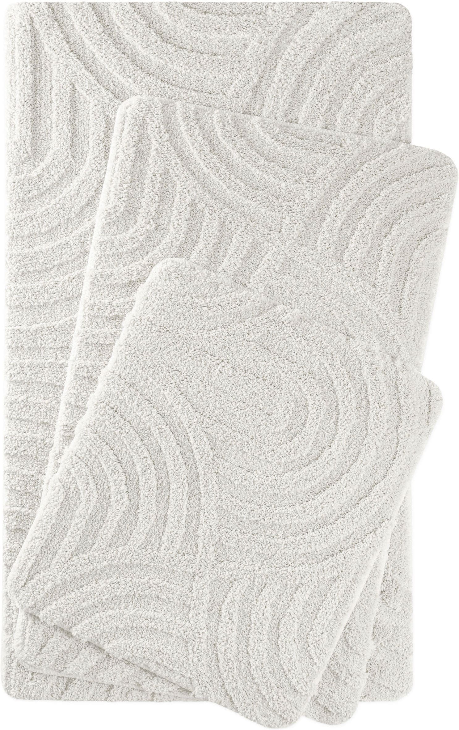 Wecon home Tapis de bain »Fiete« Höhe 25 mm revêtement antidérapant Séchage rapide Badteppich, Hoch-Tief-Effekt, weich, rutschhemmend, waschbar, getuftet