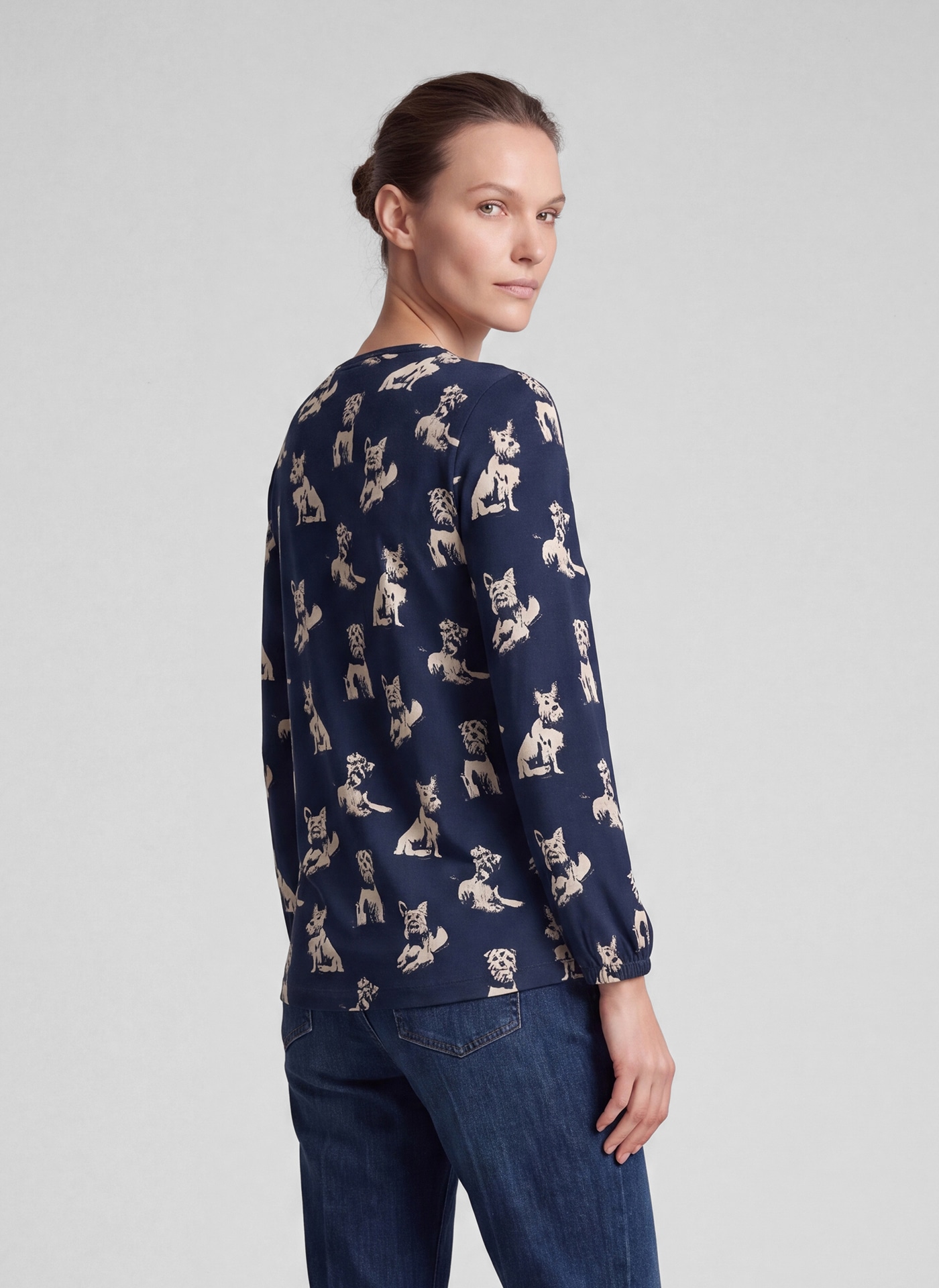 Rabe T-shirt à manches 3/4 mit Hunde-Motiven