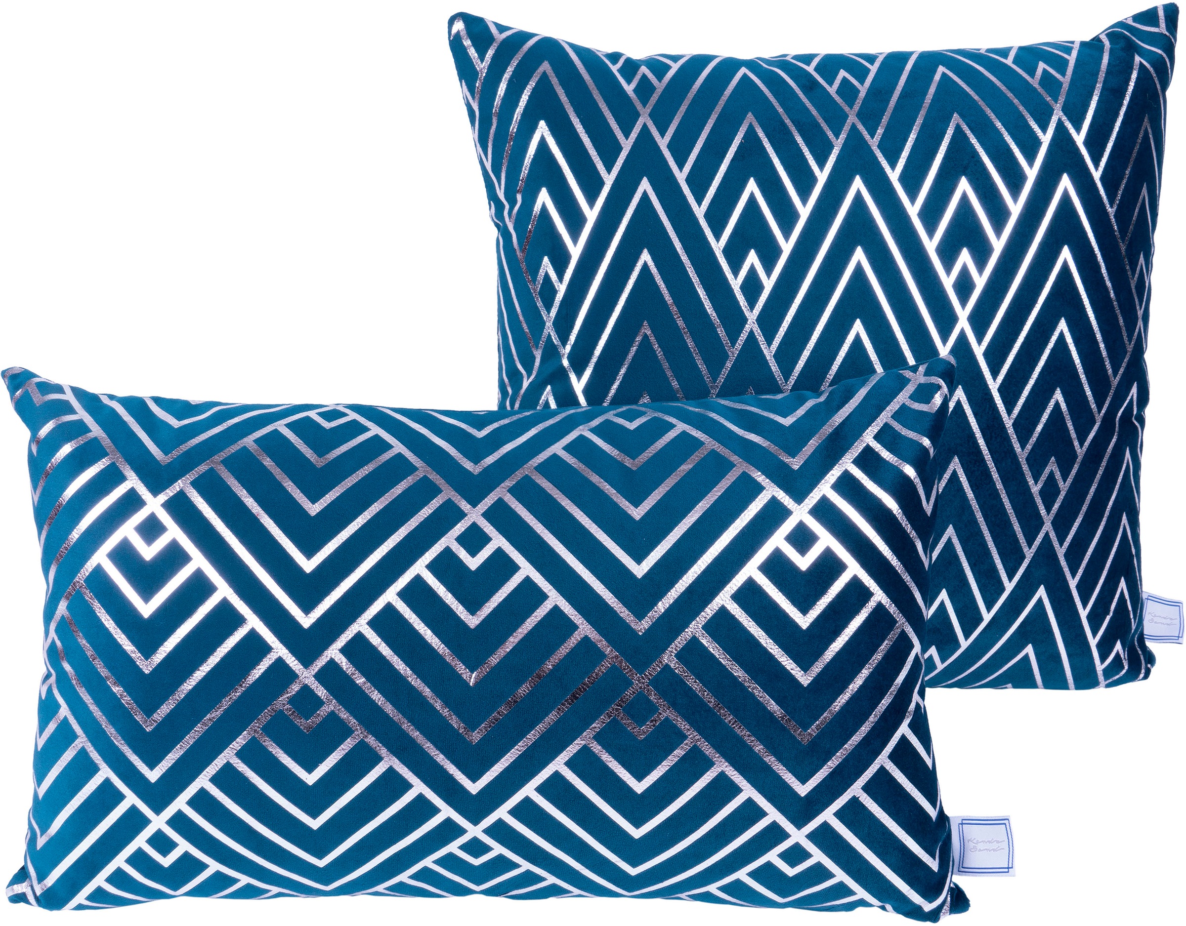 Lot de 2 Coussins Déco "Prisma II" 30x50cm Bleu