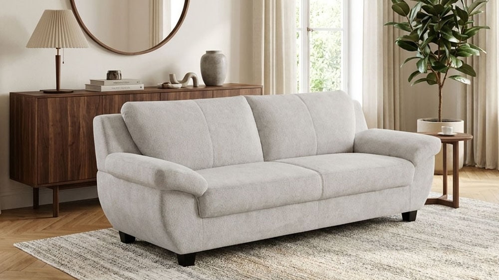GOODproduct 3-Sitzer »Sillkeborg 207 cm, formschönes Sofa mit dunklen Füssen« aus pflegeleichtem, weichem Luxus-Microfaser