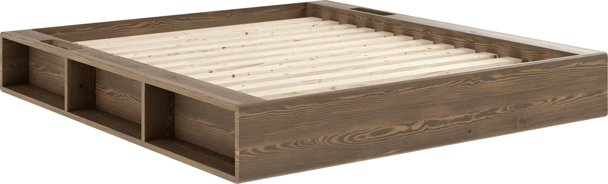 Karup Design Stauraumbett "Ziggy Bed, Stauraumbett, FSC-zertifiziertes Massivholz made in Europe" Erhältlich für Matratzen Breite 90, 120, 140, 160 oder 180 cm, mit 3 Ablagen, inklusive Lattenrost, ohne Matratze, mehrere Farben